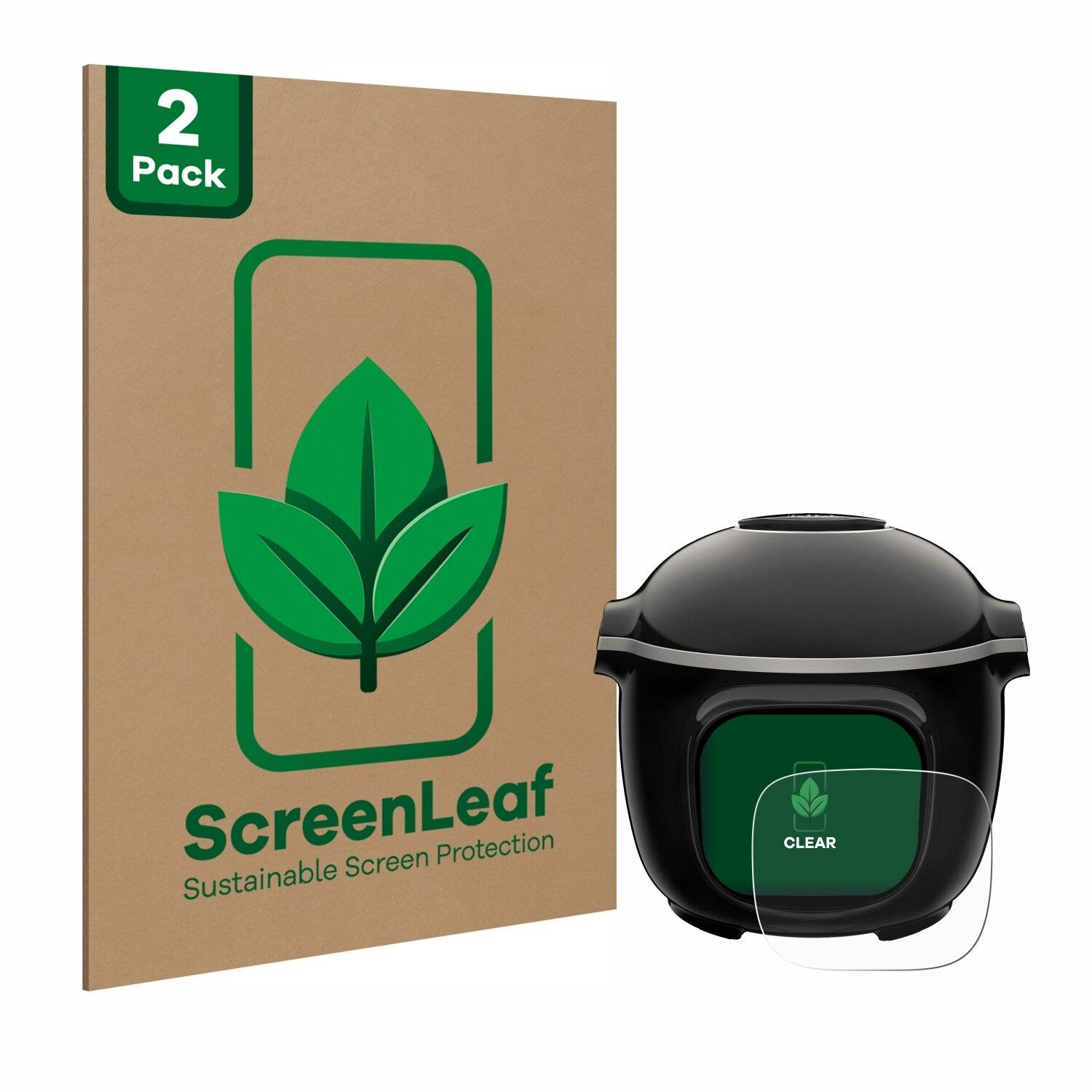 2x ScreenLeaf Clear Nachhaltiger Displayschutz für Moulinex Cookeo