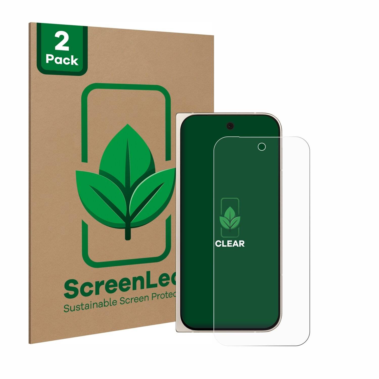 2x ScreenLeaf Clear Nachhaltiger Displayschutz für Google Pixel 9 Pro
