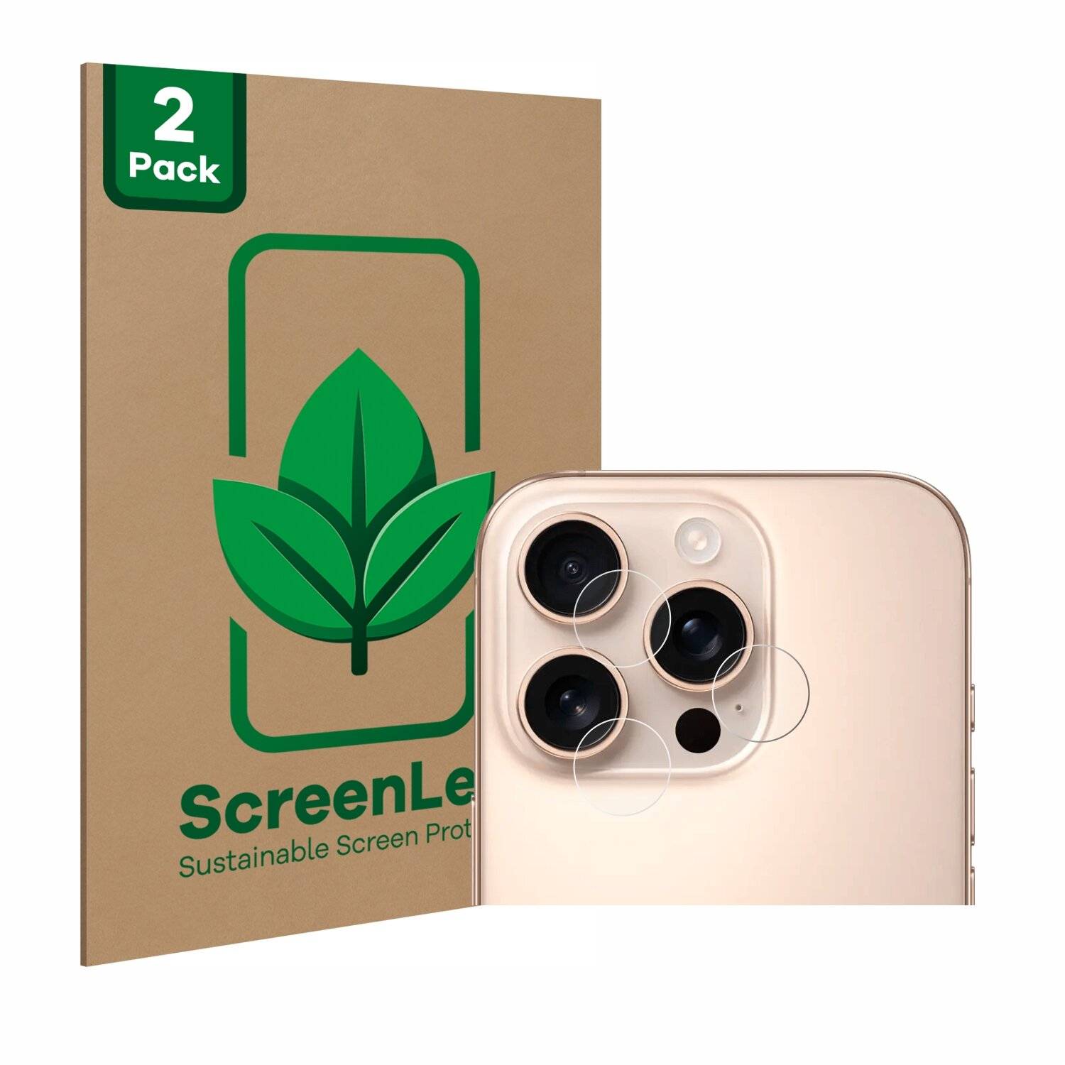 2x ScreenLeaf Clear Nachhaltiger Displayschutz für Apple iPhone 16 Pro Max (NUR