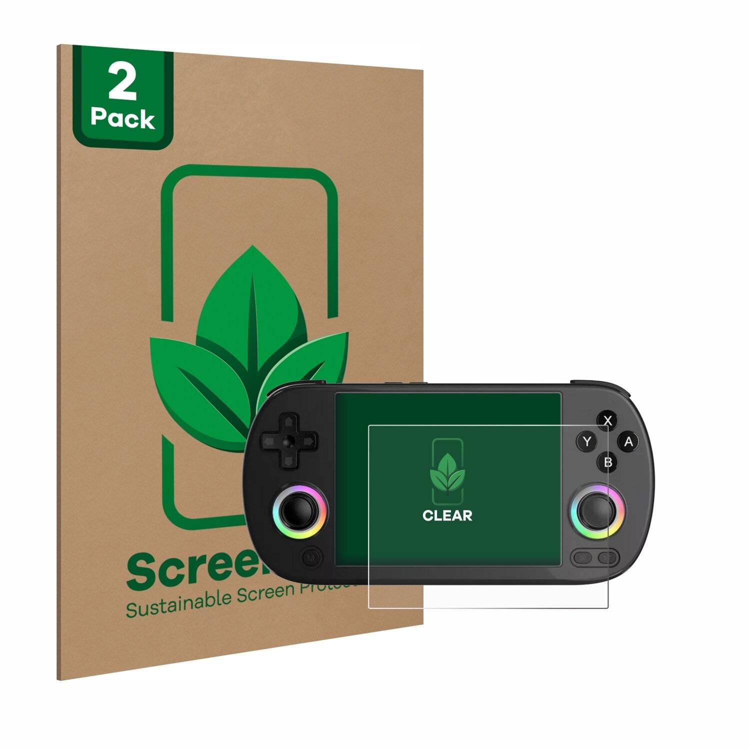 2x ScreenLeaf Clear Nachhaltiger Displayschutz für Anbernic RG40XX