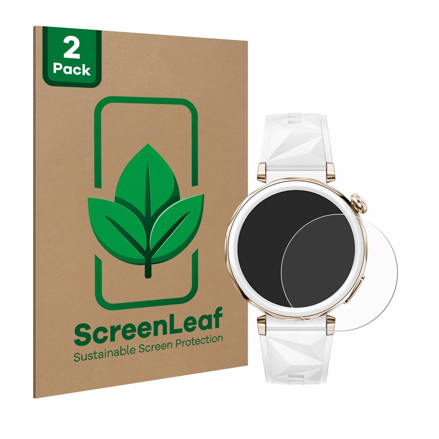 2x ScreenLeaf Clear Nachhaltiger Displayschutz für Huawei Watch GT 5 Pro (42