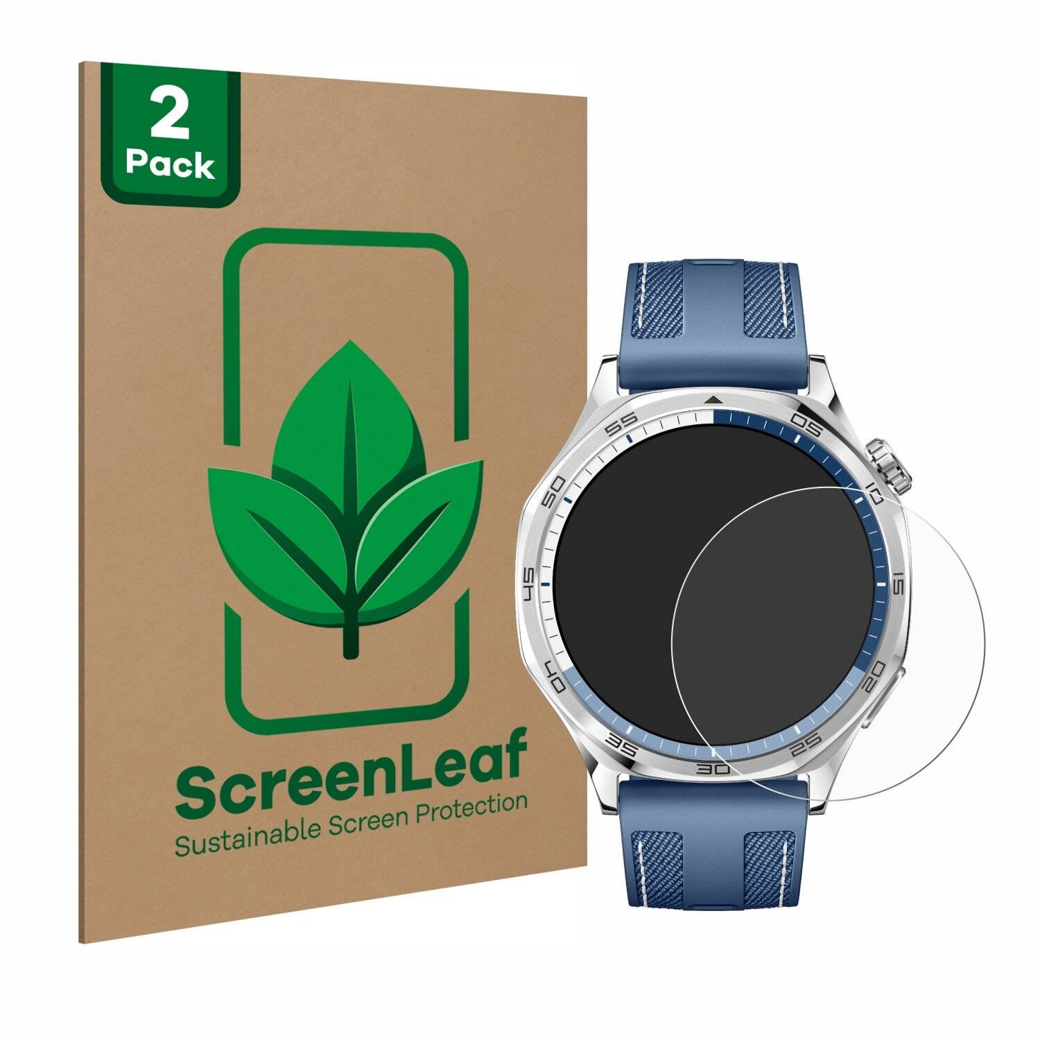 2x ScreenLeaf Clear Nachhaltiger Displayschutz für Huawei Watch GT 5 (46