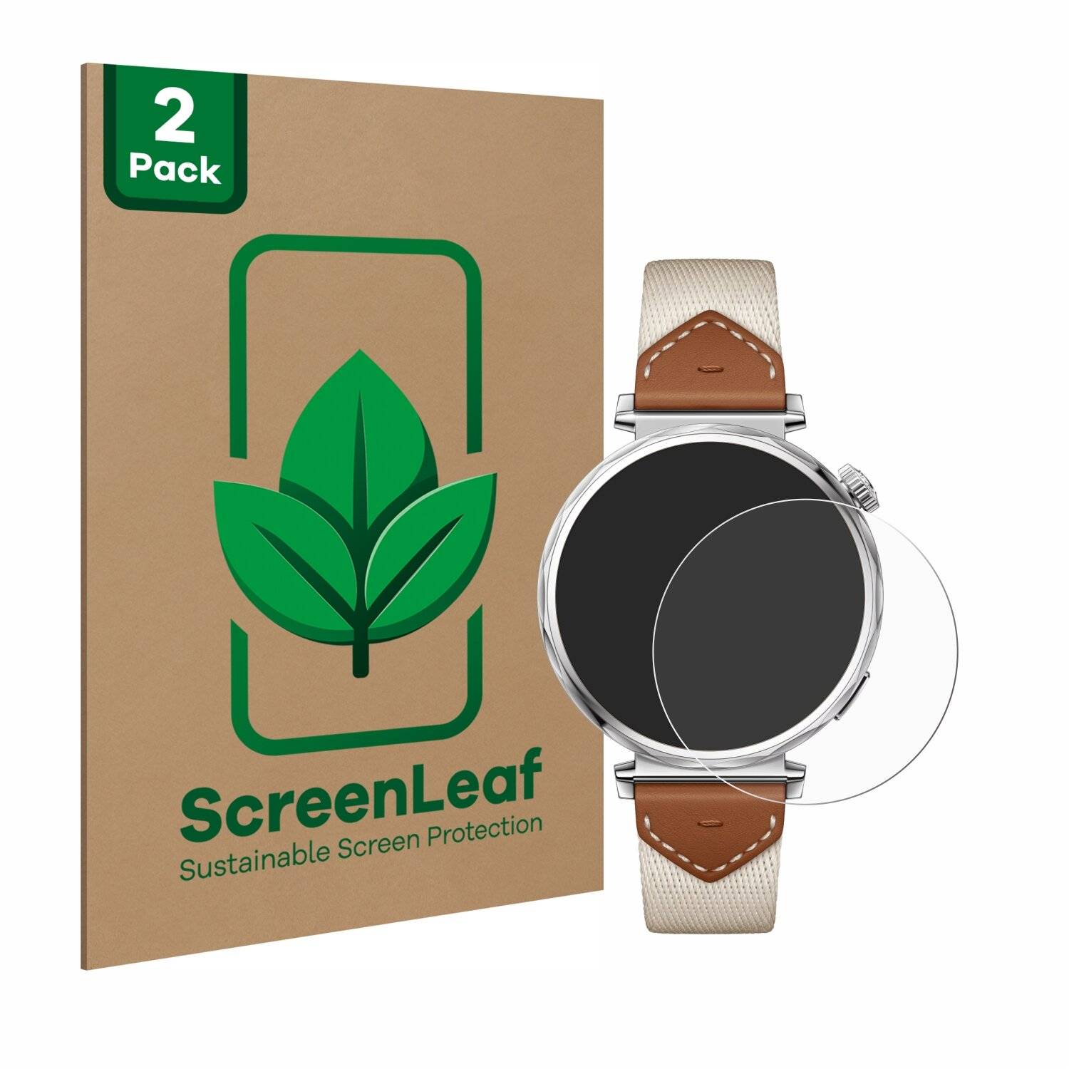 2x ScreenLeaf Clear Nachhaltiger Displayschutz für Huawei Watch GT 5 (41