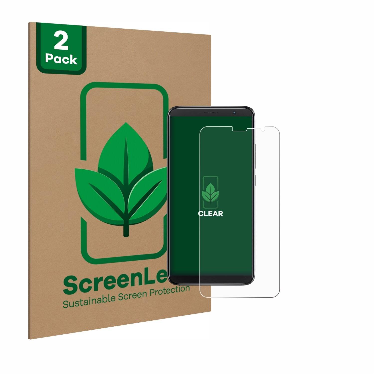2x ScreenLeaf Clear Nachhaltiger Displayschutz für TCL