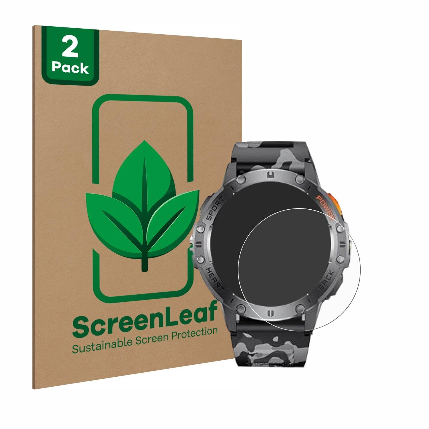 2x ScreenLeaf Clear Nachhaltiger Displayschutz für Dremac EF5-Q