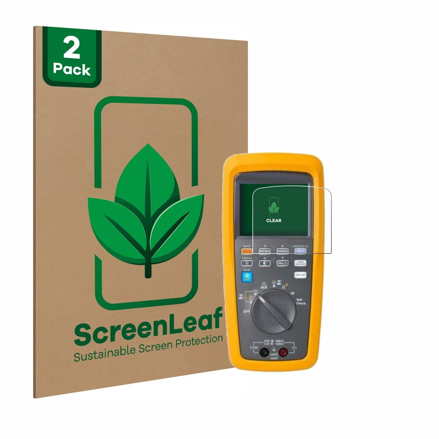 2x ScreenLeaf Clear Nachhaltiger Displayschutz für Fluke Solar-Multimeter 283
