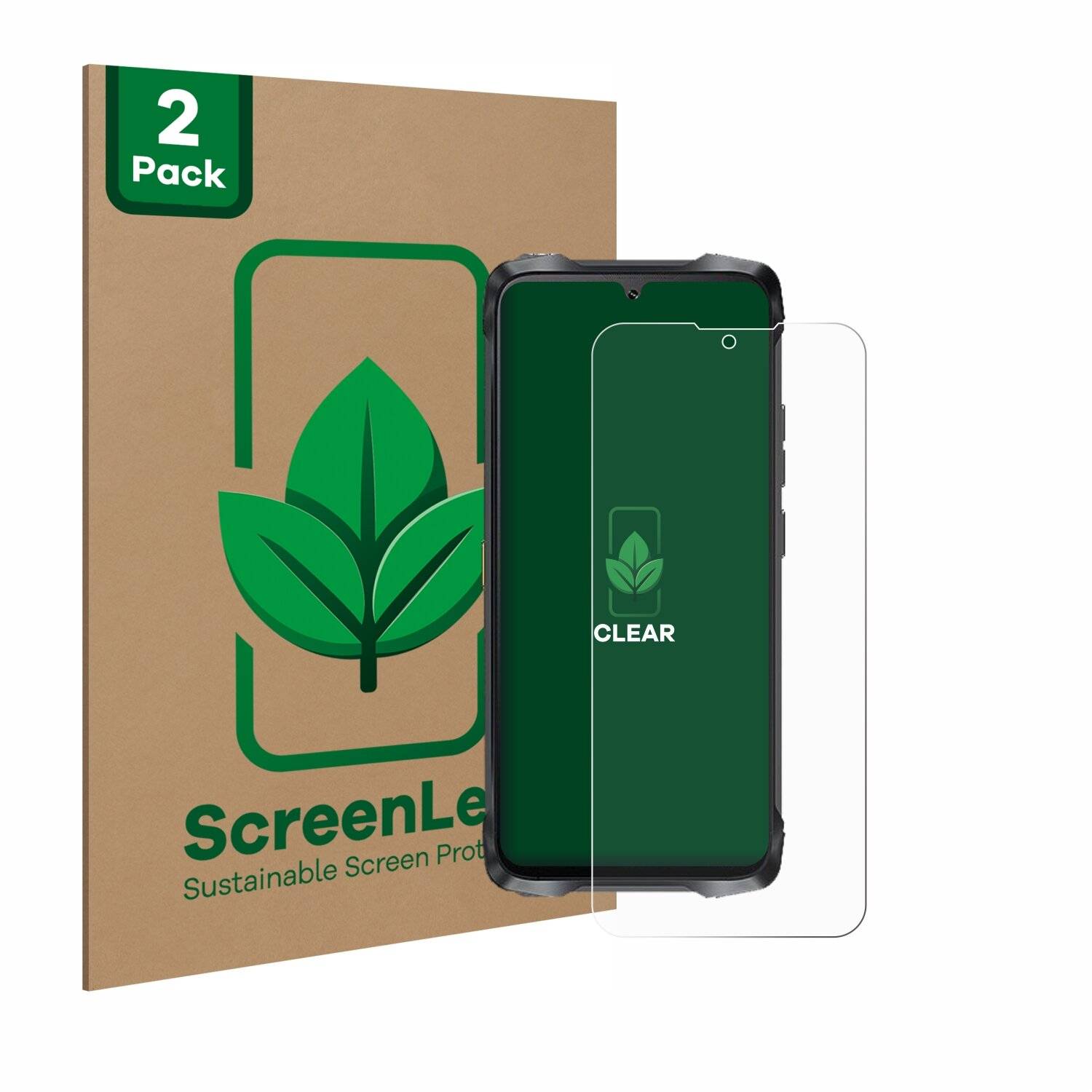 2x ScreenLeaf Clear Nachhaltiger Displayschutz für Cubot KingKong Power