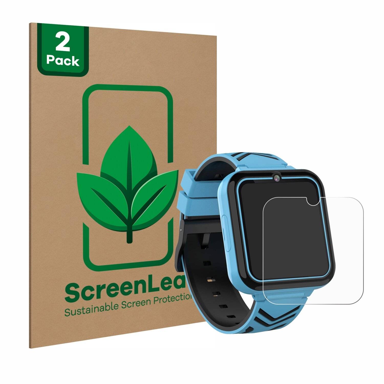 2x ScreenLeaf Clear Nachhaltiger Displayschutz für Moweallarge Kids Smartwatch