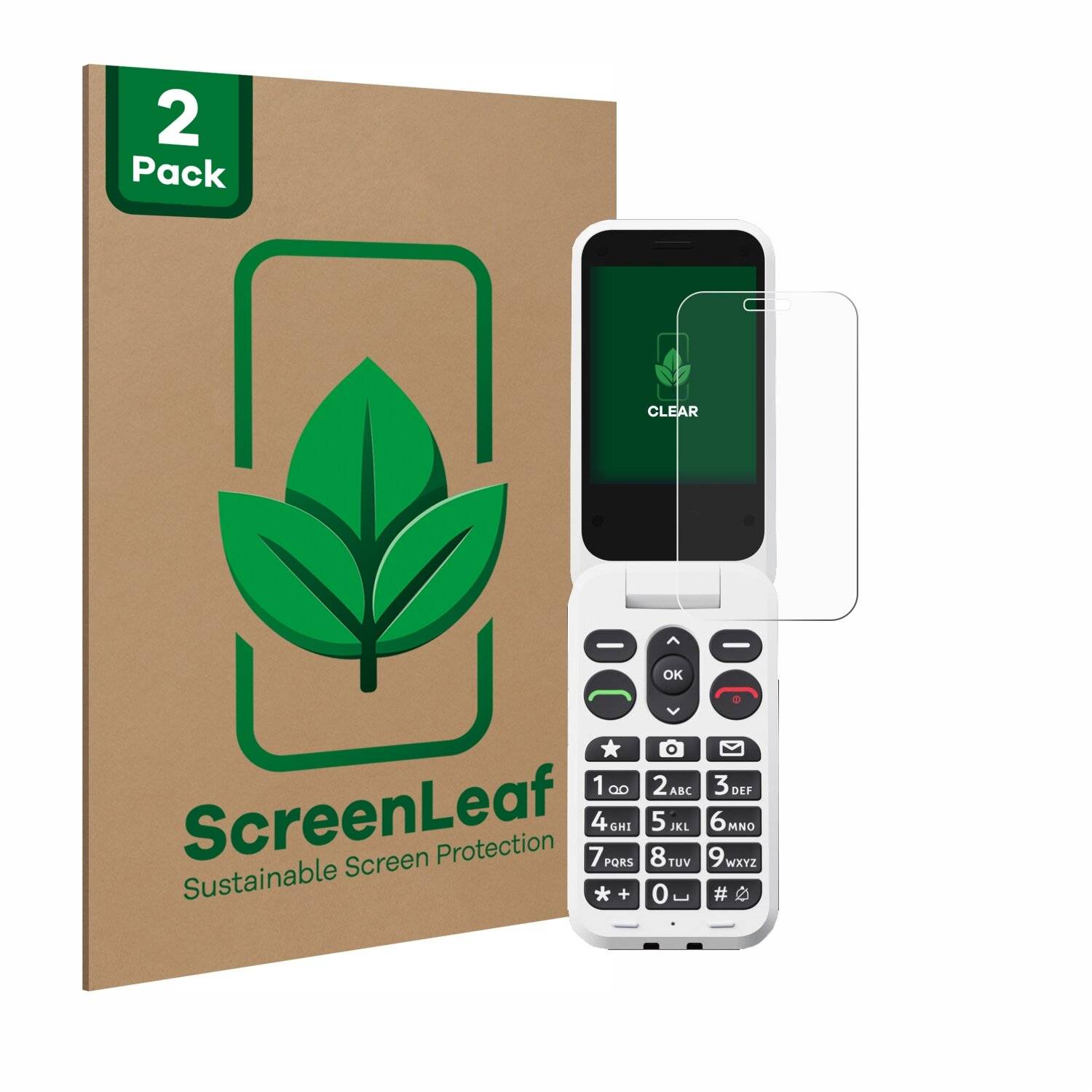 2x ScreenLeaf Clear Nachhaltiger Displayschutz für Doro Leva