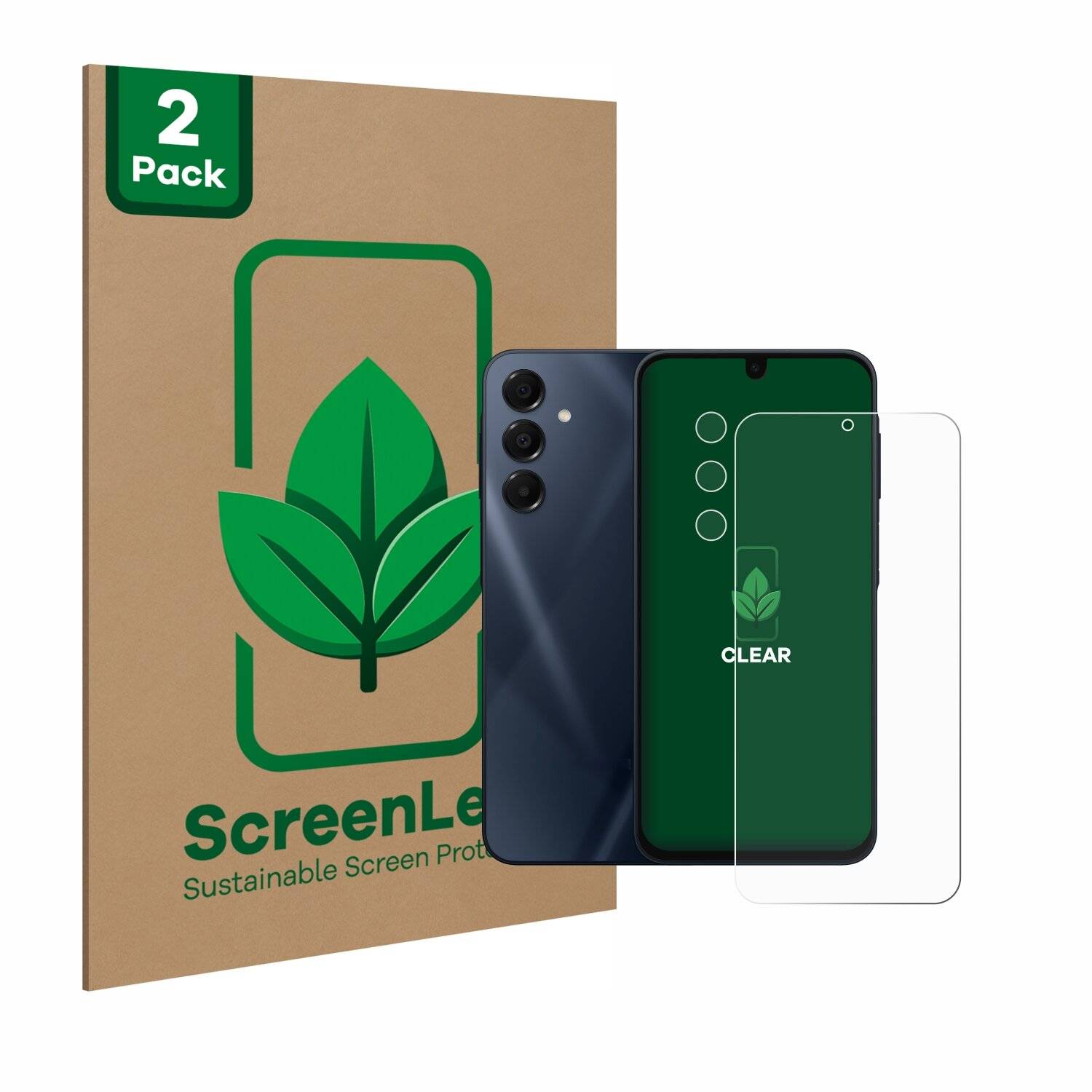2x ScreenLeaf Clear Nachhaltiger Displayschutz für Samsung Galaxy A16 4G