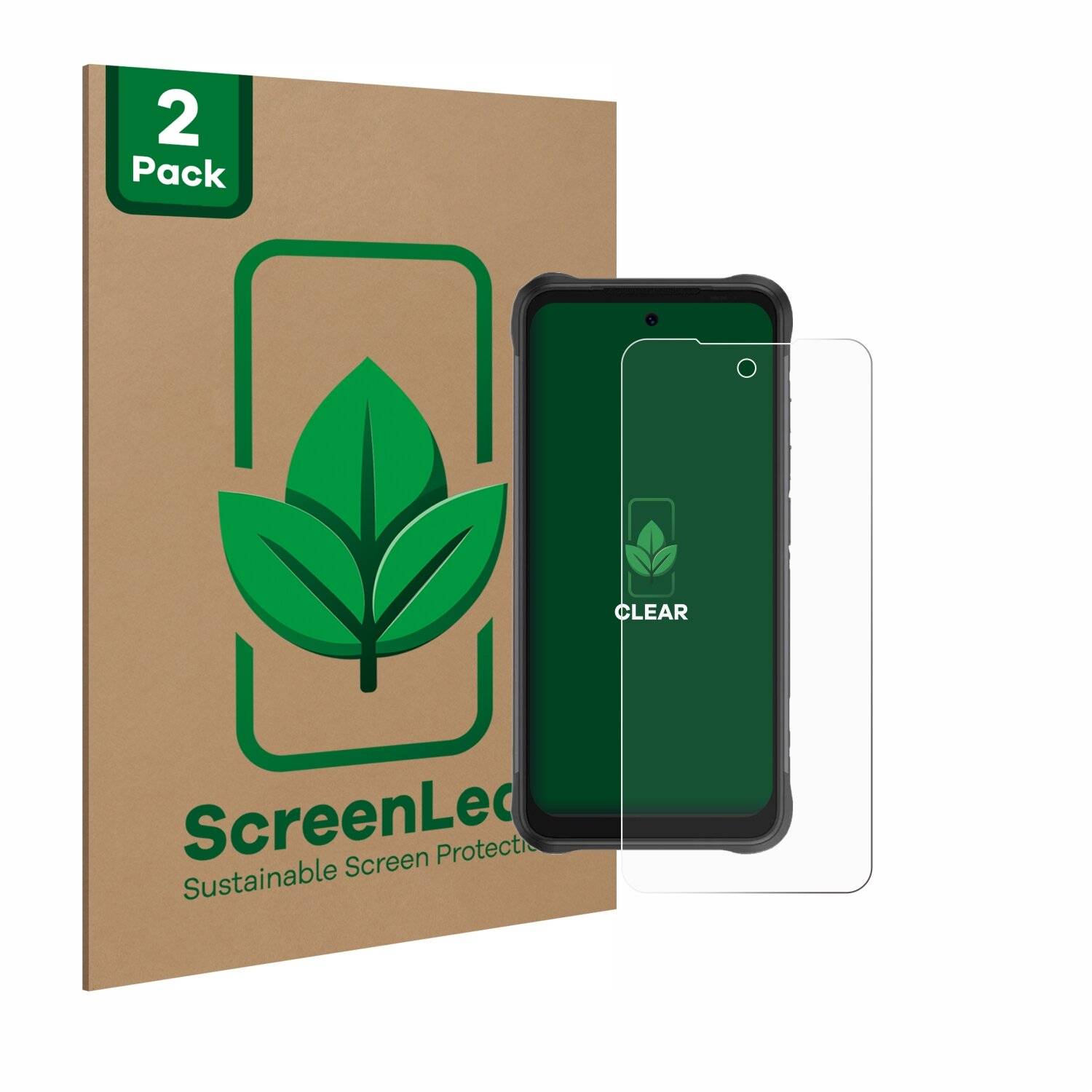 2x ScreenLeaf Clear Nachhaltiger Displayschutz für Umidigi Bison GT2 Pro