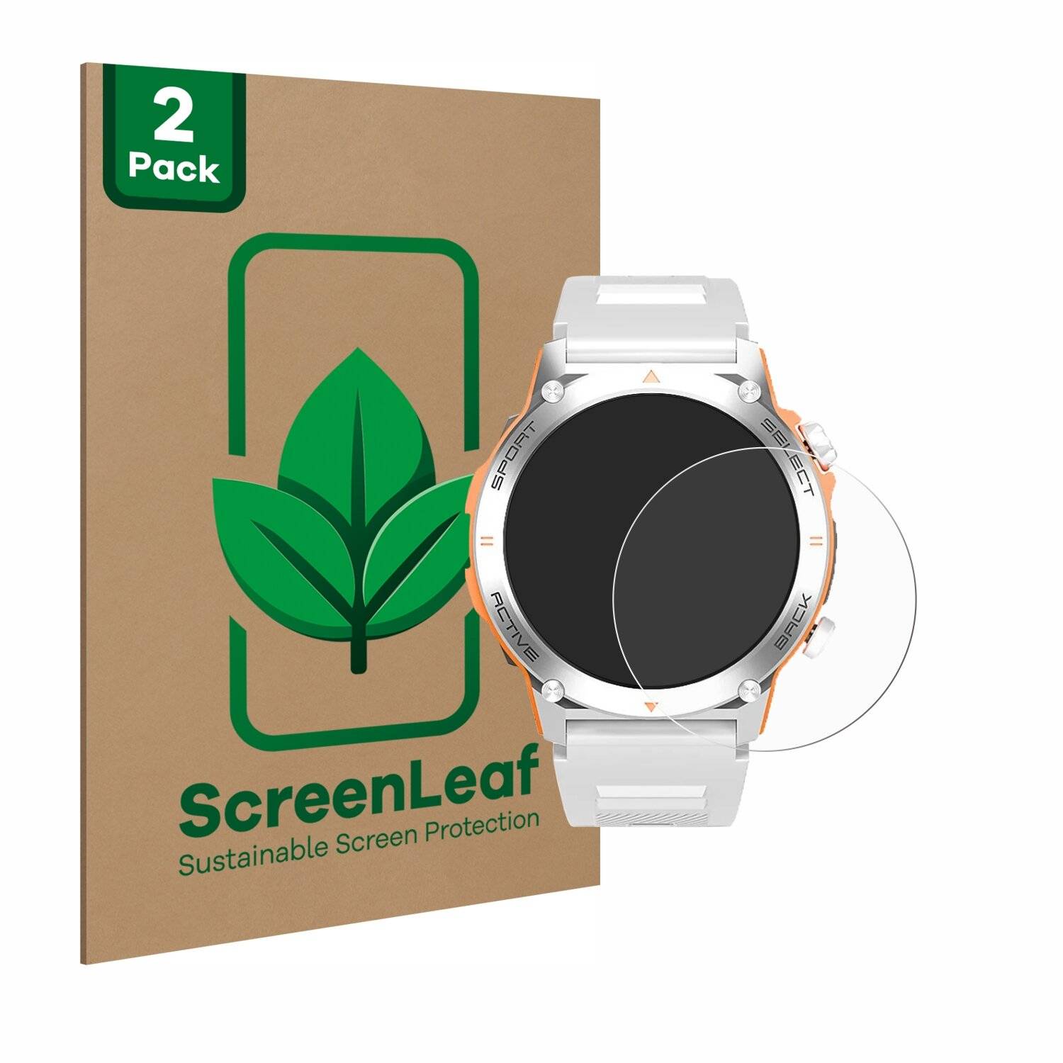 2x ScreenLeaf Clear Nachhaltiger Displayschutz für RAYOFI Smartwatch
