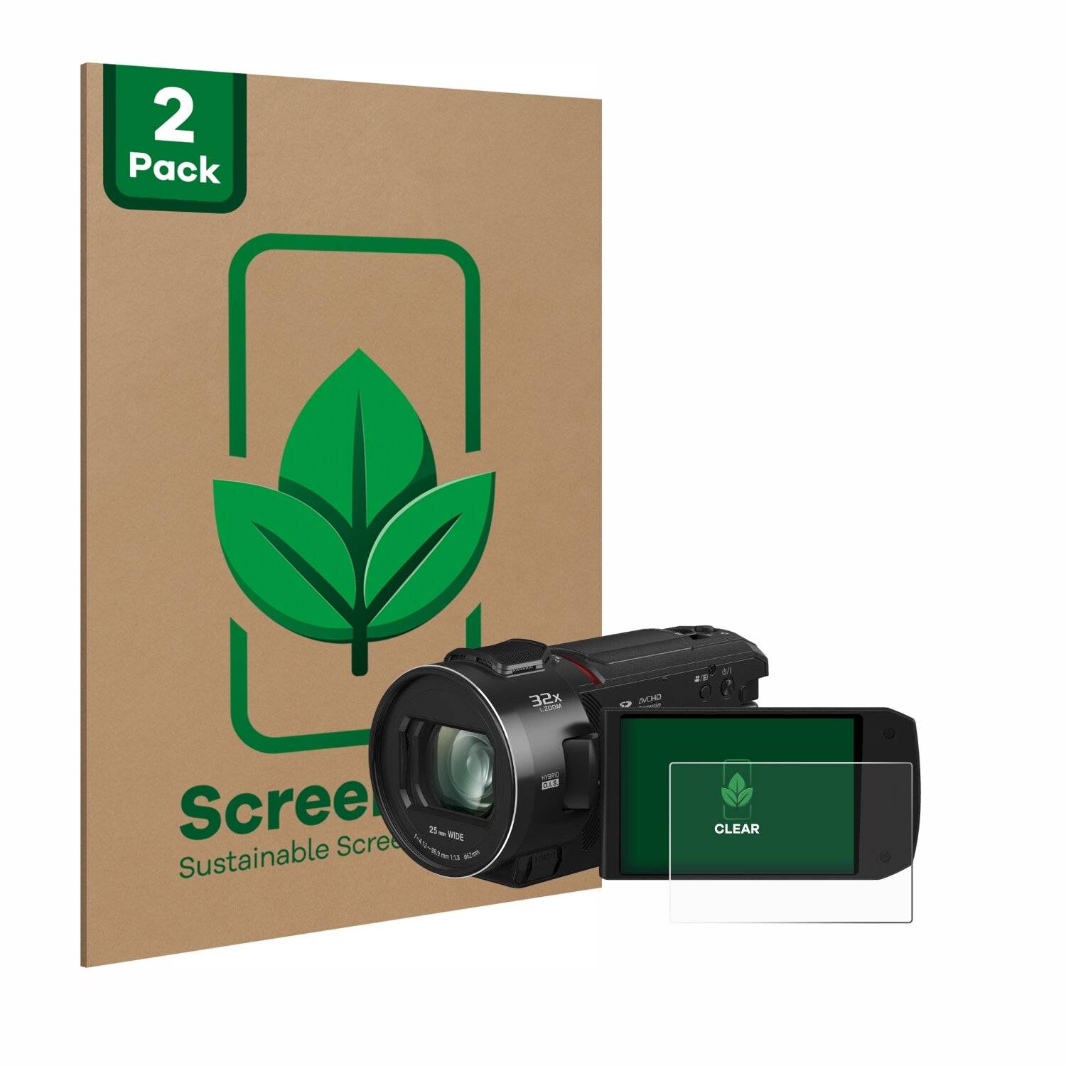 2x ScreenLeaf Clear Nachhaltiger Displayschutz für Panasonic