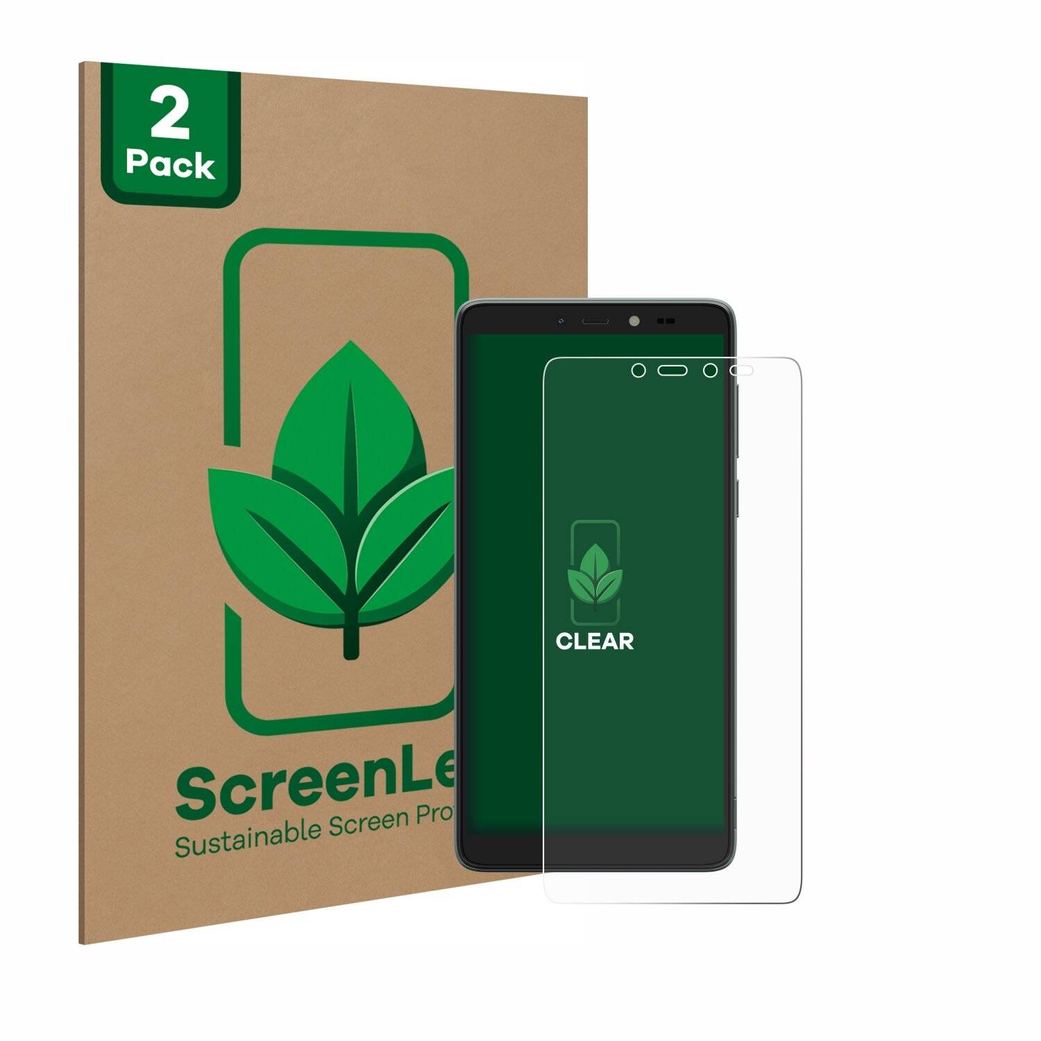 2x ScreenLeaf Clear Nachhaltiger Displayschutz für Nokia C2 2nd Edition