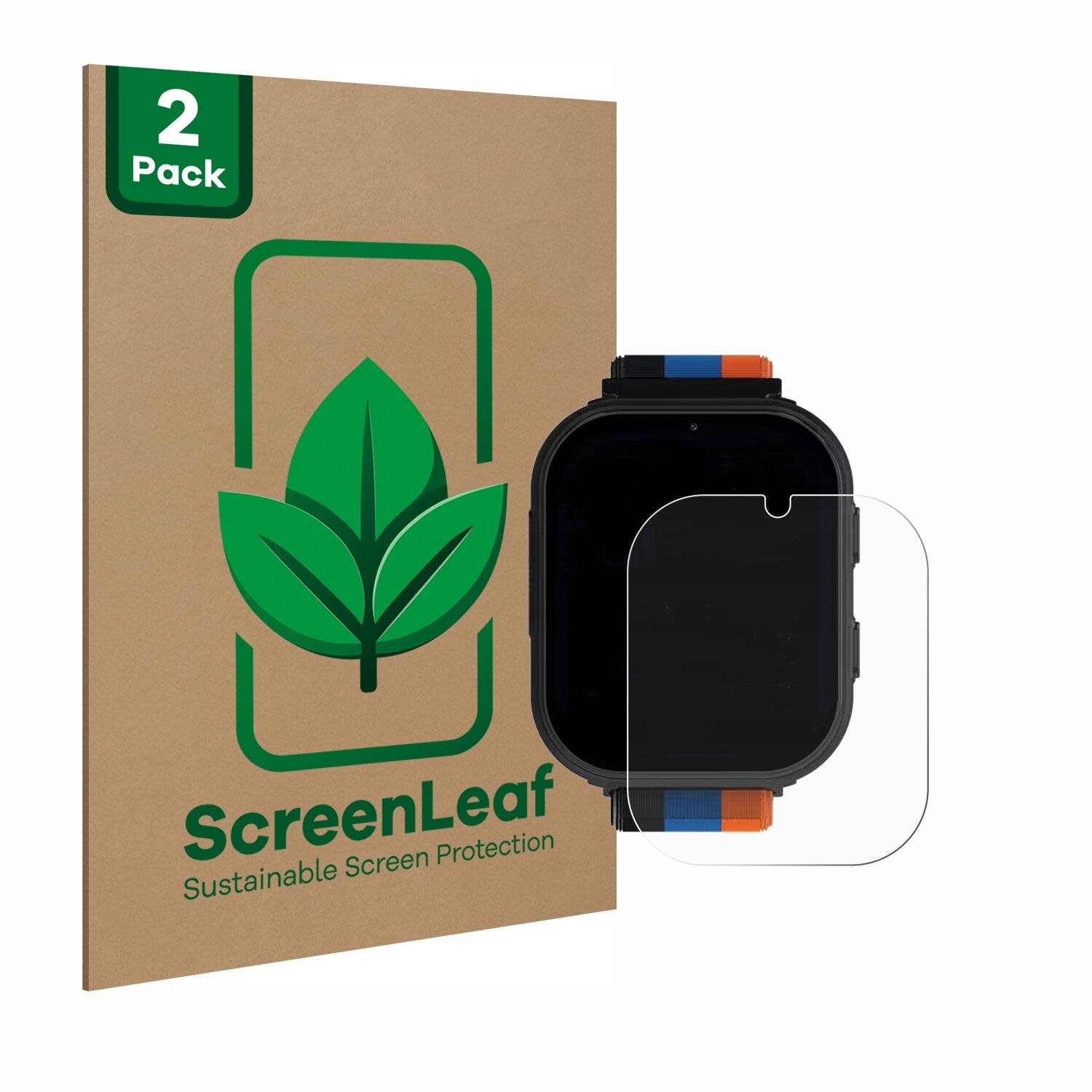 2x ScreenLeaf Clear Nachhaltiger Displayschutz für Kiano Watch Joy 4G