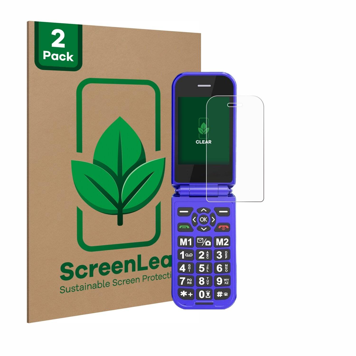 2x ScreenLeaf Clear Nachhaltiger Displayschutz für Sweetlink F4