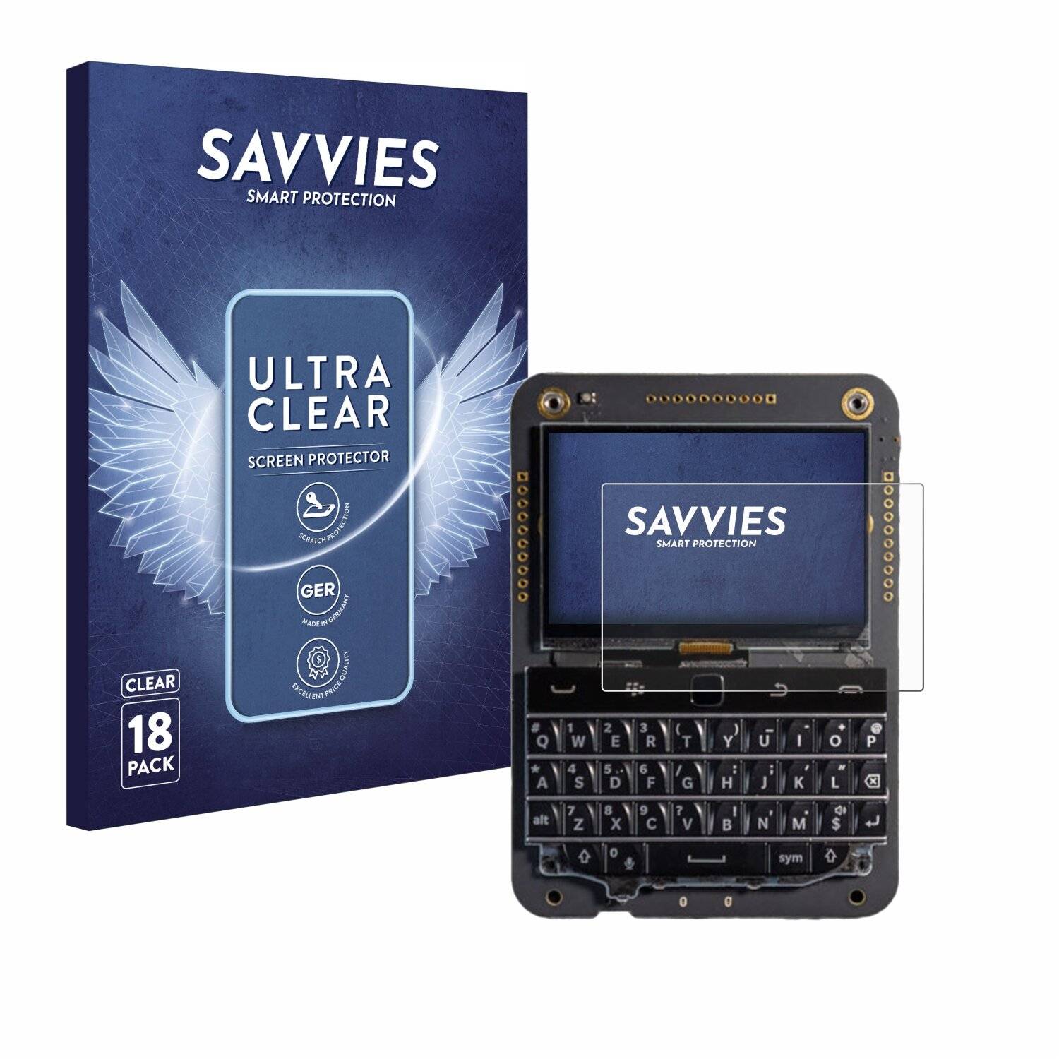 18x Savvies Displayschutz-Folie für BeepBerry Mini Computer