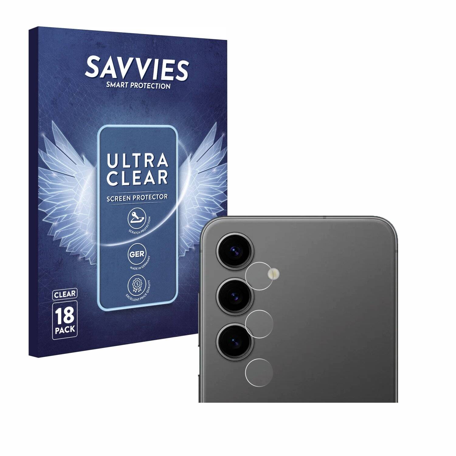 18x Savvies Displayschutz-Folie für Samsung Galaxy S24 Plus (NUR