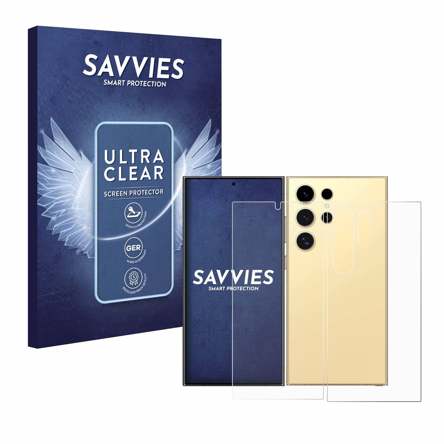 18x Savvies Displayschutz-Folie für Samsung Galaxy S24 Ultra (case-friendly)