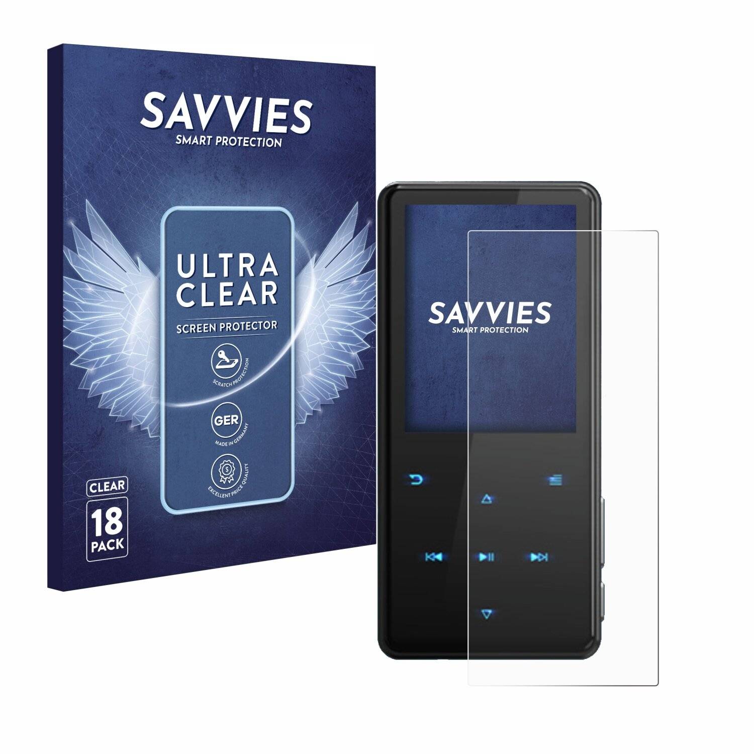 18x Savvies Displayschutz-Folie für MUZXQII D16