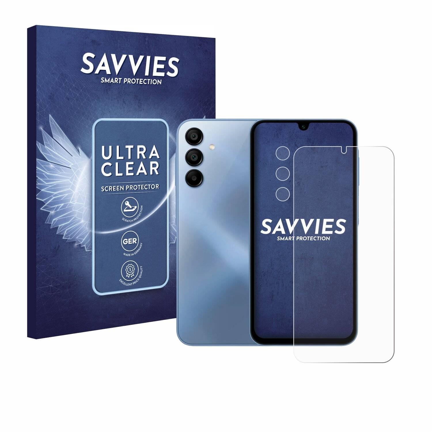 18x Savvies Displayschutz-Folie für Samsung Galaxy A15