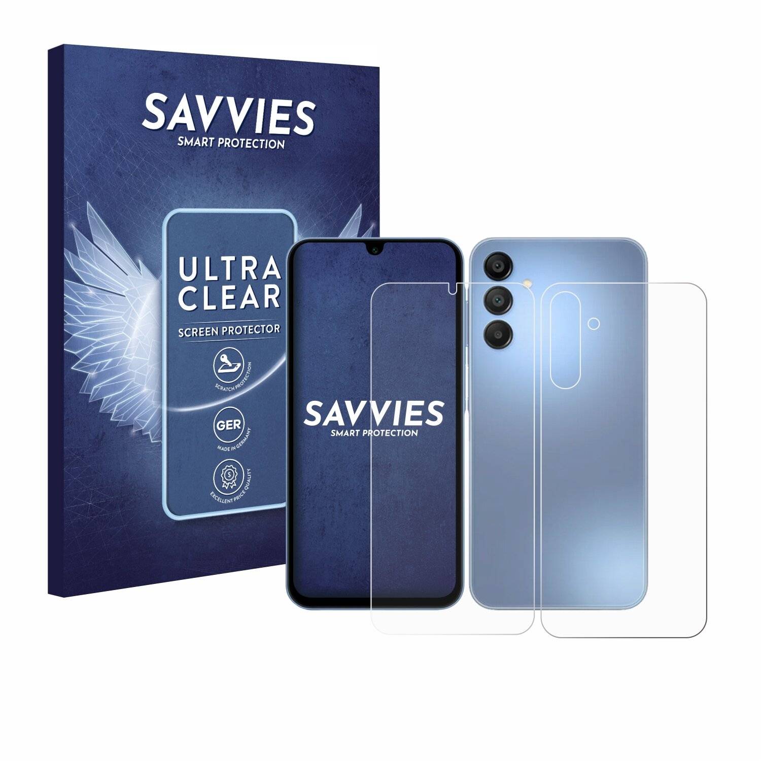 18x Savvies Displayschutz-Folie für Samsung Galaxy A15 5G