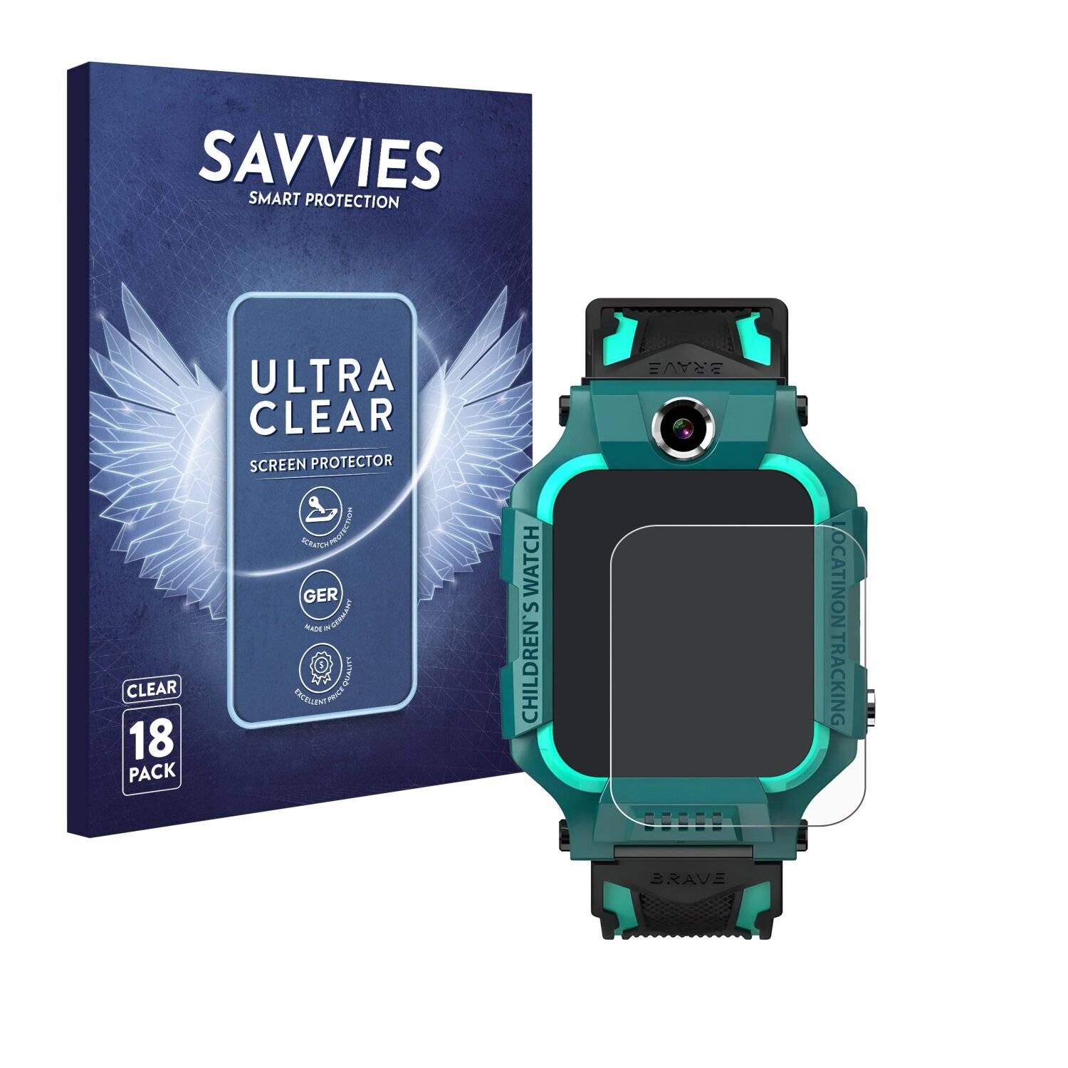 18x Savvies Displayschutz-Folie für Retoo Smartwatch