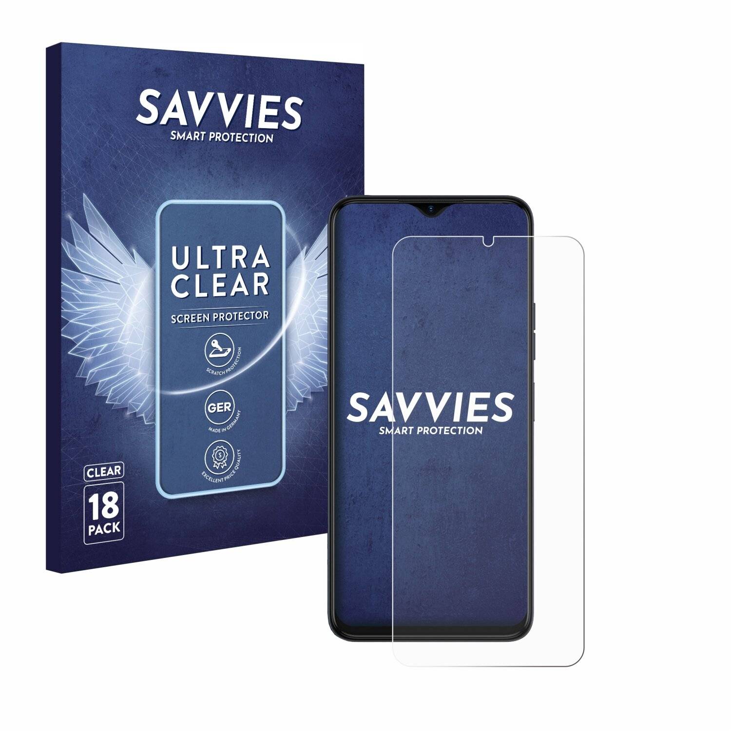 18x Savvies Displayschutz-Folie für Tecno Spark 10