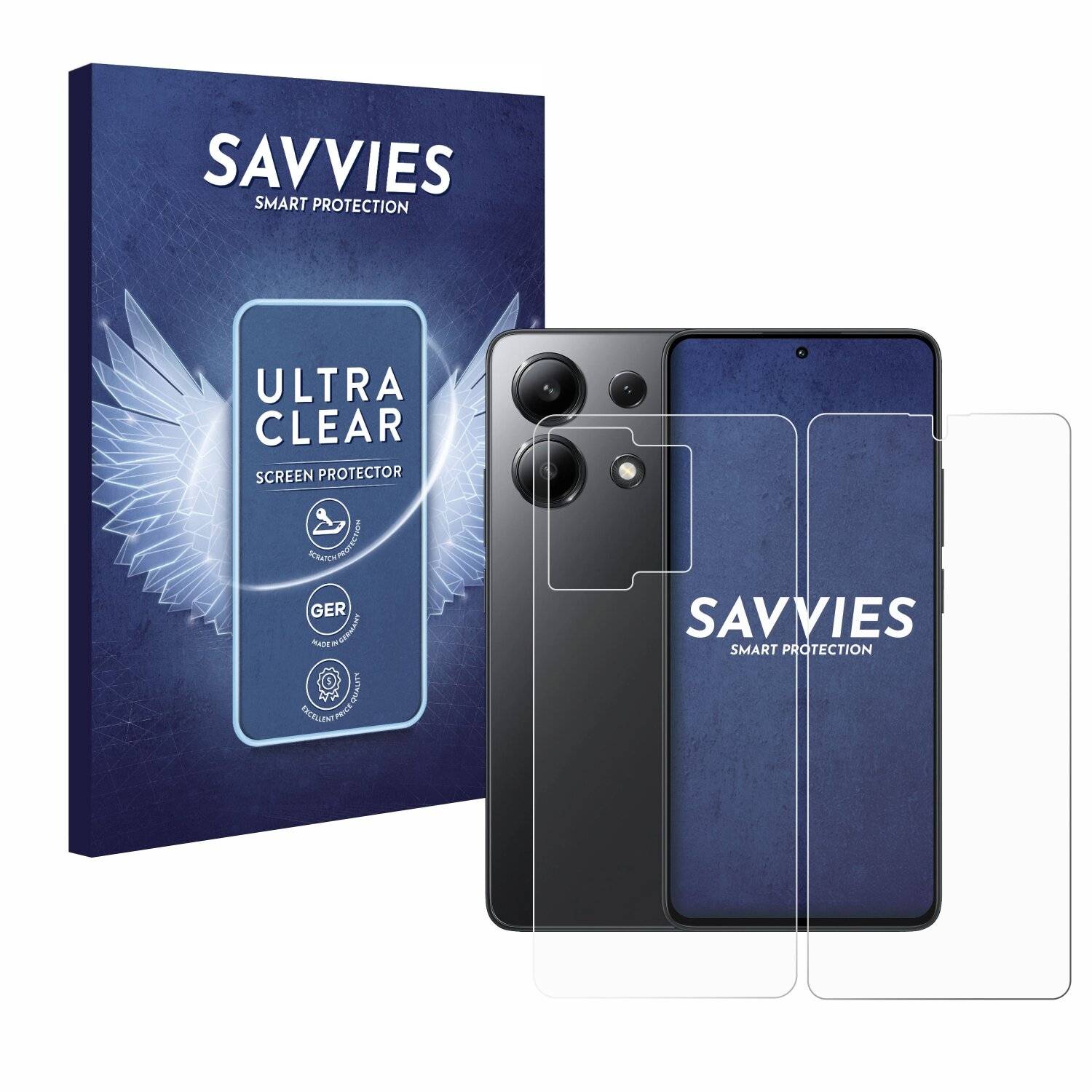 18x Savvies Displayschutz-Folie für Xiaomi Redmi Note 13