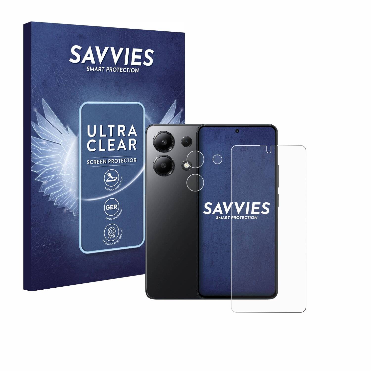 18x Savvies Displayschutz-Folie für Xiaomi Redmi Note 13 5G