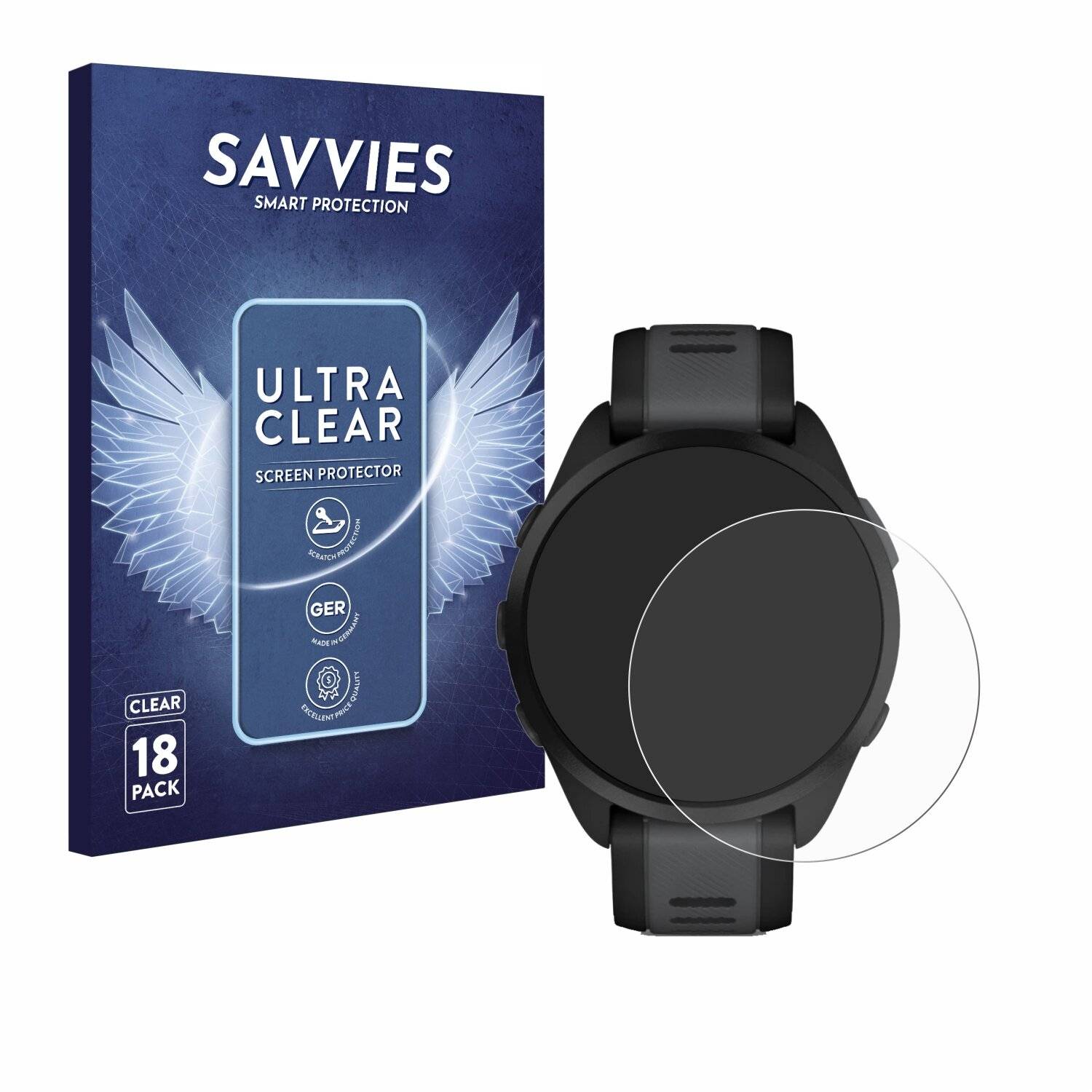 18x Savvies Displayschutz-Folie für Garmin Forerunner