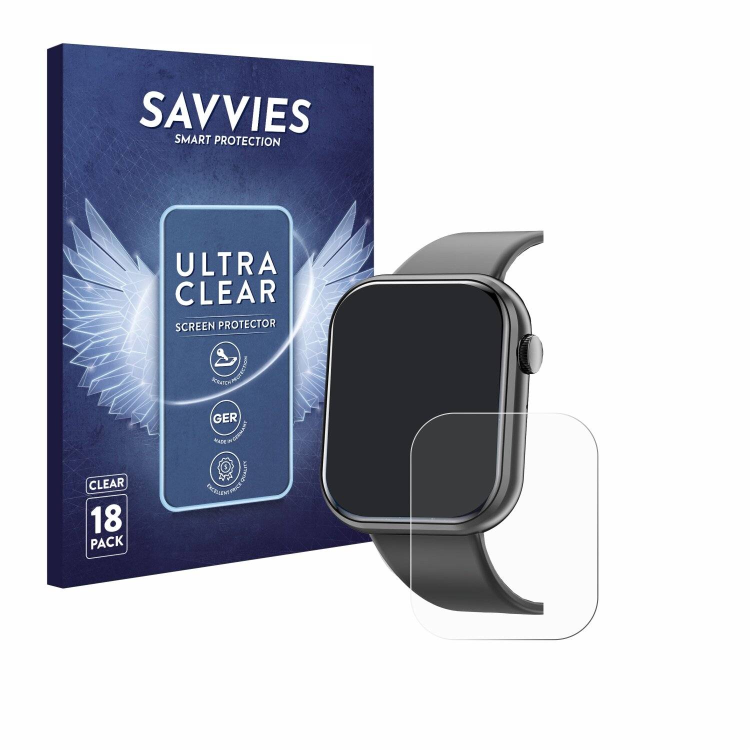 18x Savvies Displayschutz-Folie für Mingtawn Smartwatch
