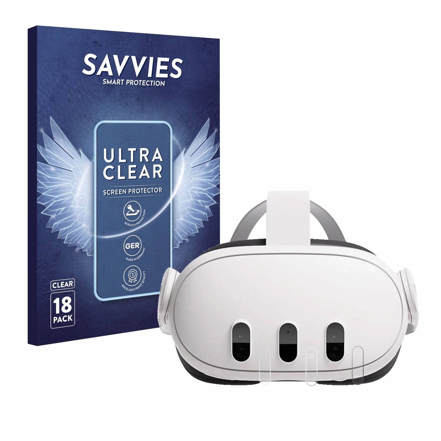 18x Savvies Displayschutz-Folie für Meta Quest