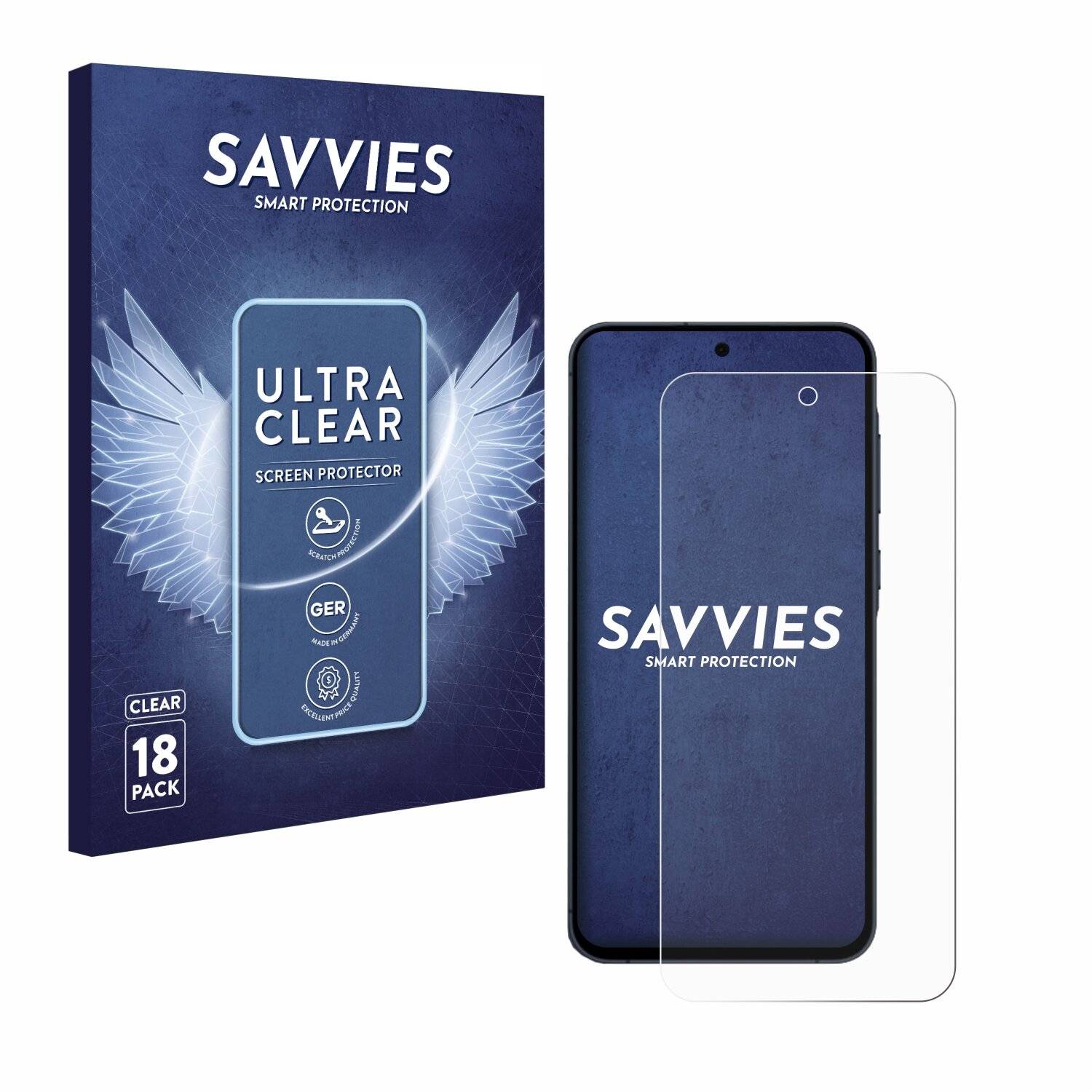 18x Savvies Displayschutz-Folie für Samsung Galaxy A55