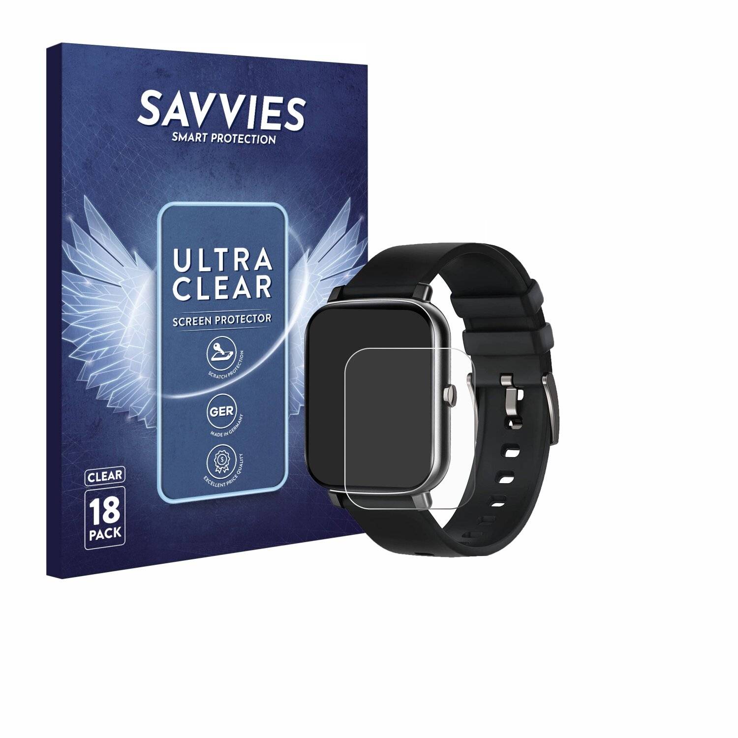 18x Savvies Displayschutz-Folie für Ibetter Smartwatch