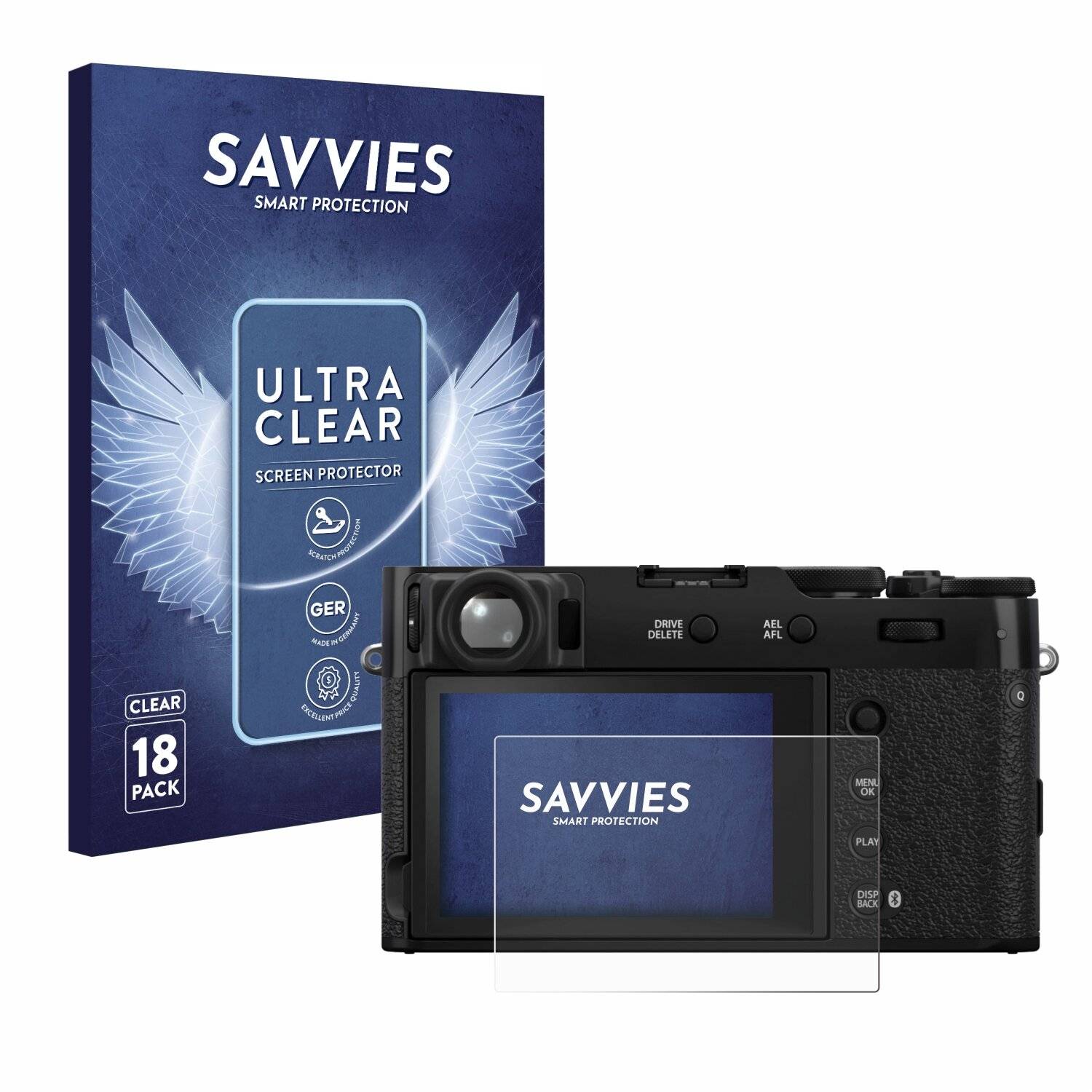 18x Savvies Displayschutz-Folie für Fujifilm