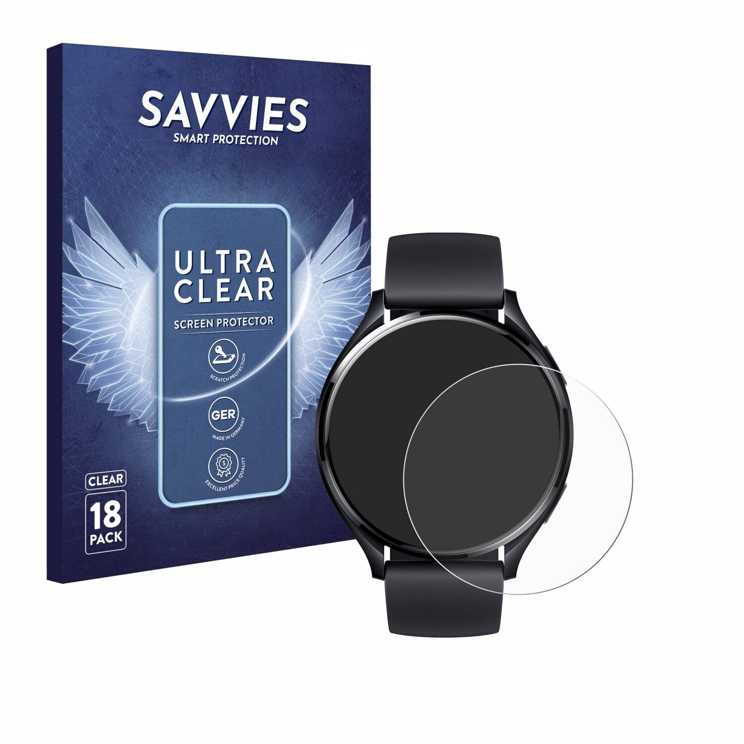 18x Savvies Displayschutz-Folie für Xiaomi Watch
