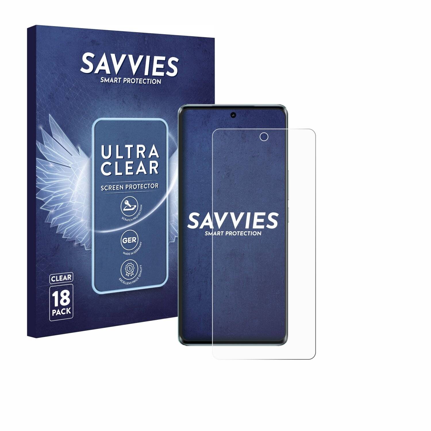 18x Savvies Displayschutz-Folie für Vivo V30