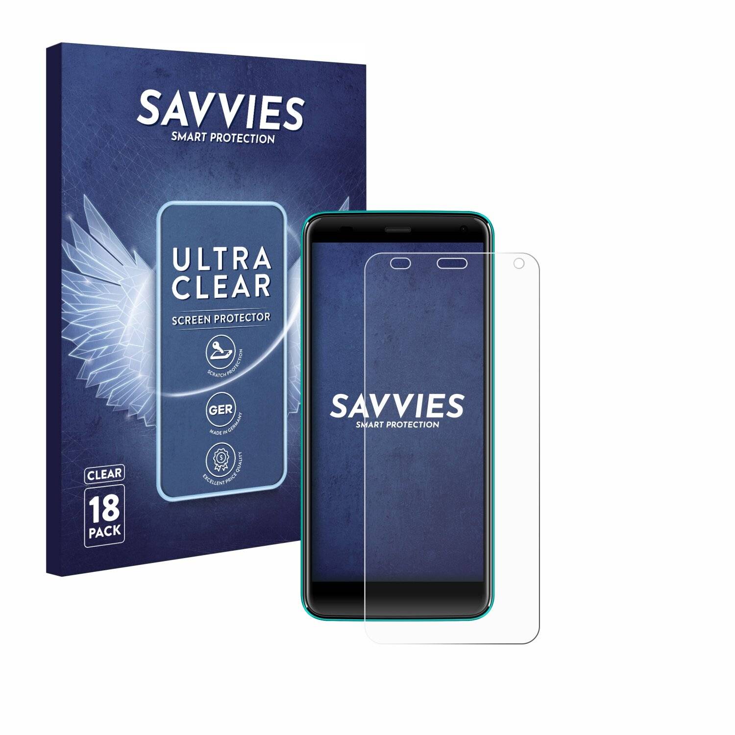 18x Savvies Displayschutz-Folie für Logicom Le Hola