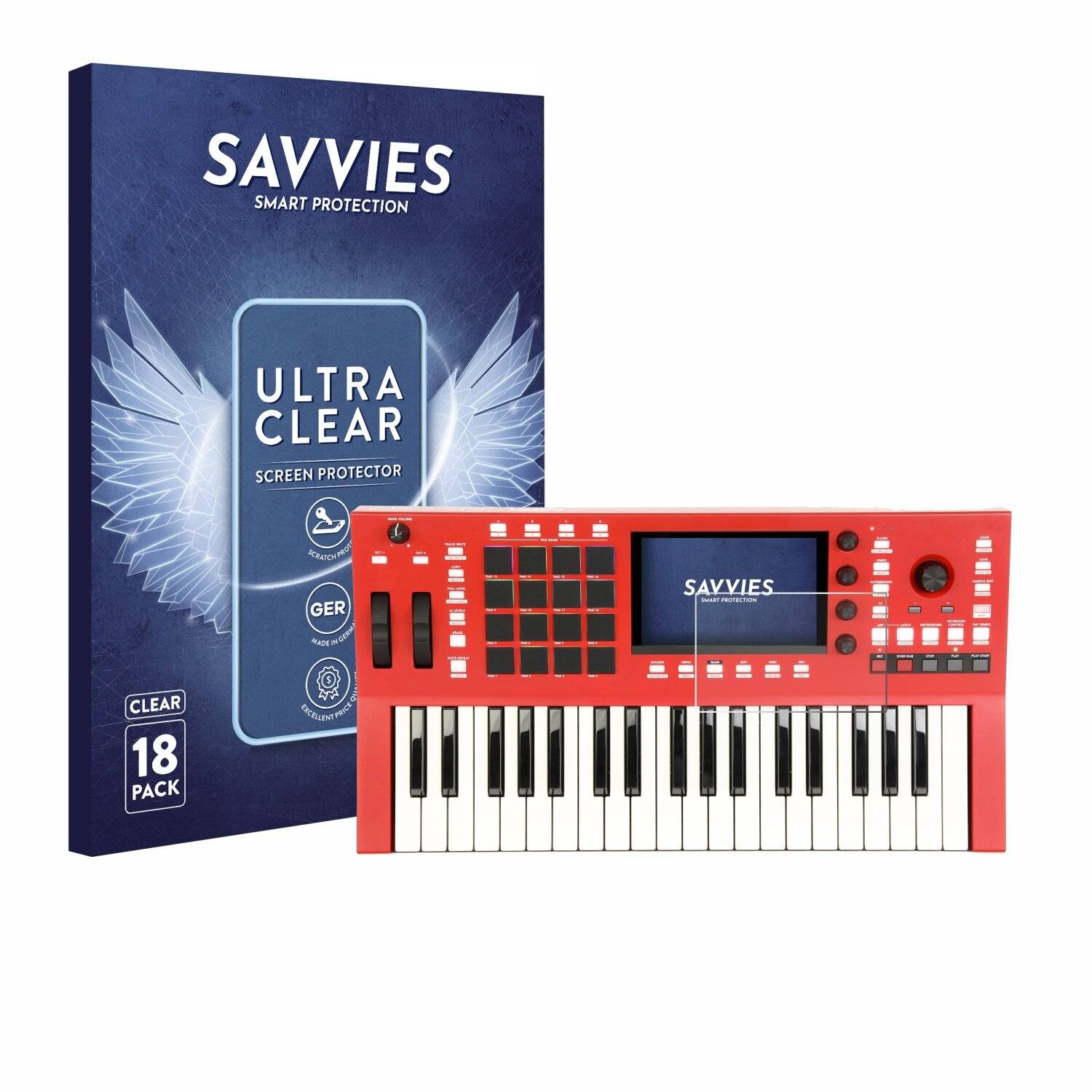 18x Savvies Displayschutz-Folie für Akai Professional MPC Key