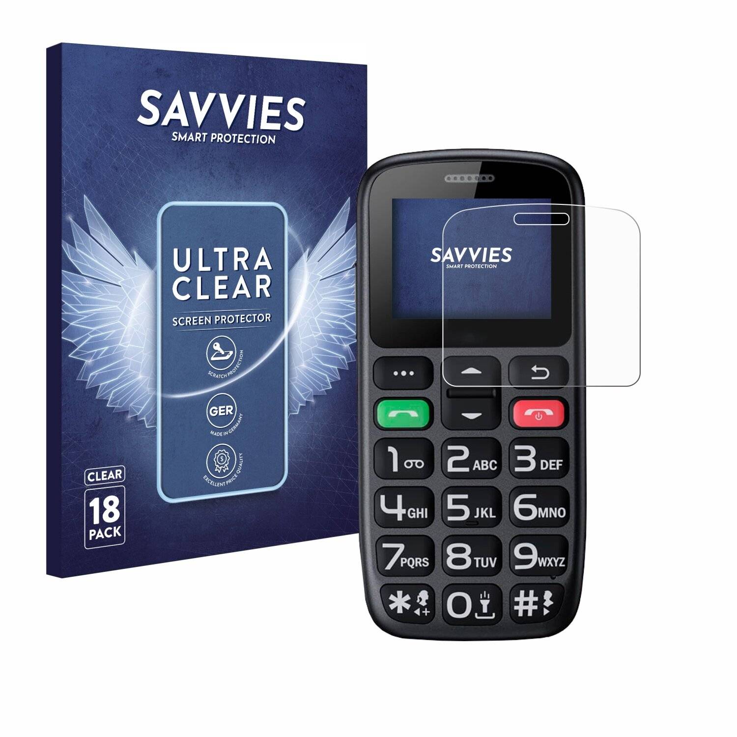 18x Savvies Displayschutz-Folie für Sweetlink S2