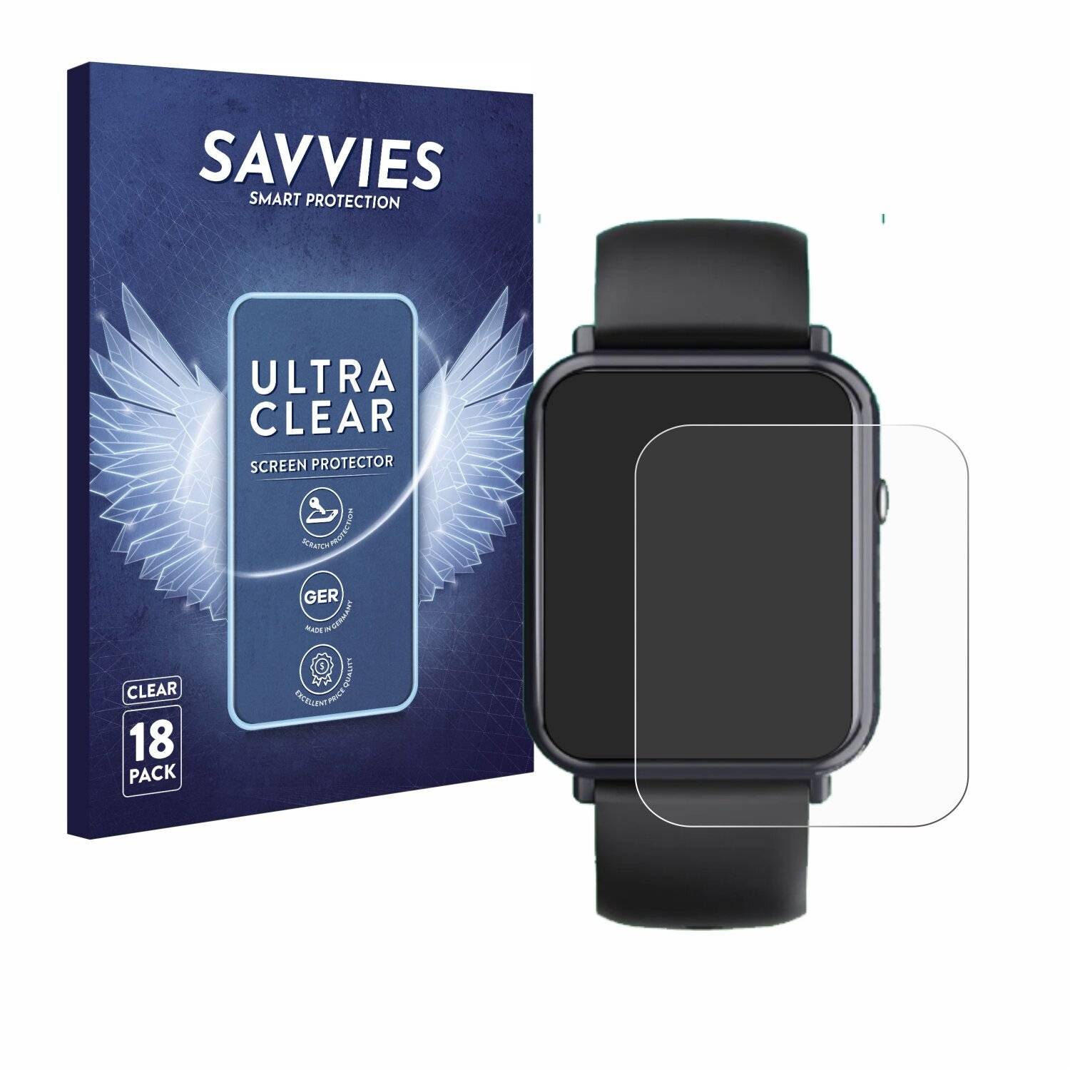 18x Savvies Displayschutz-Folie für Sross Smartwatch