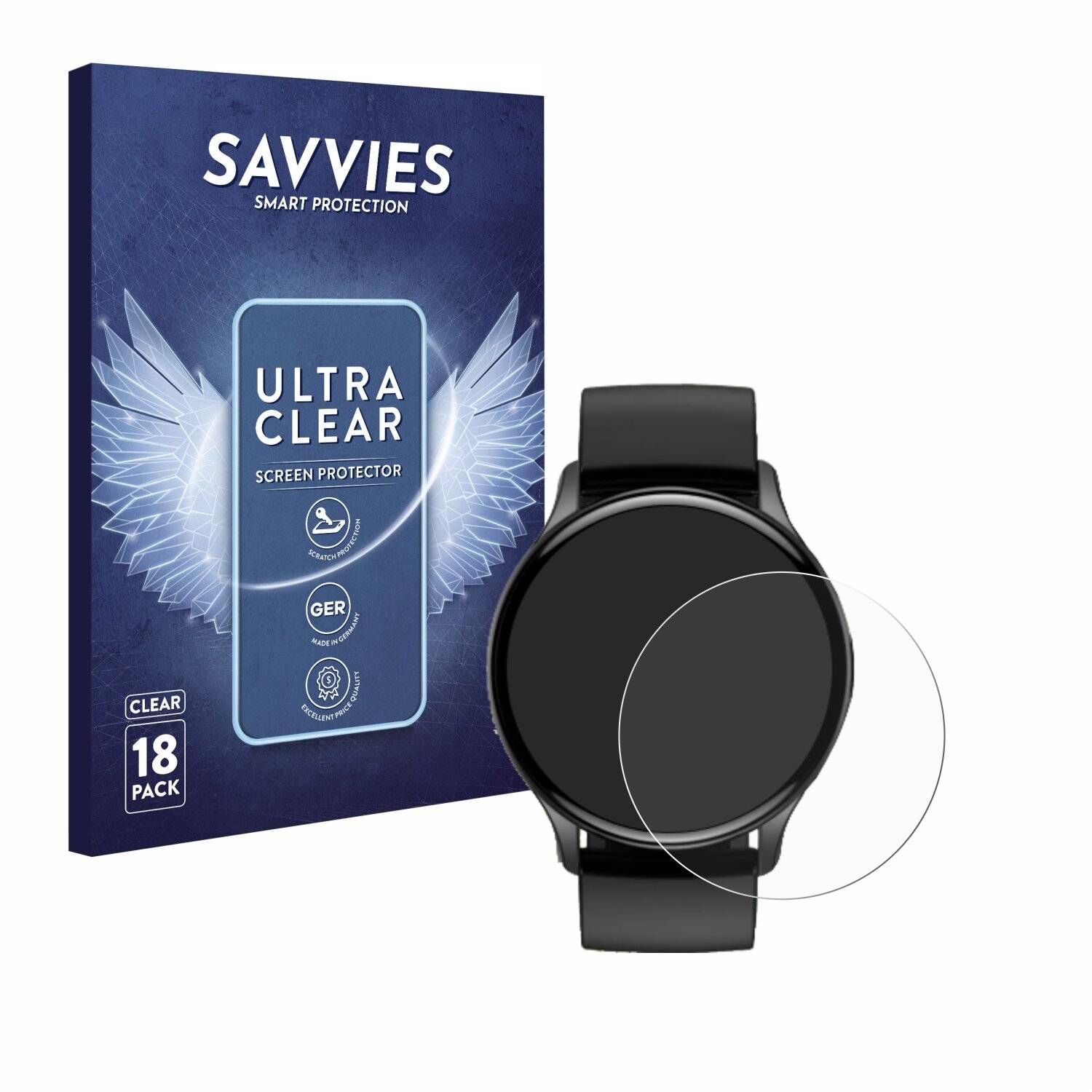 18x Savvies Displayschutz-Folie für Sross Smartwatch