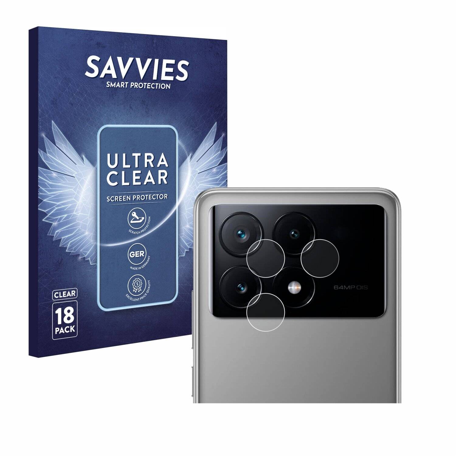 18x Savvies Displayschutz-Folie für Xiaomi Poco X6 Pro (NUR