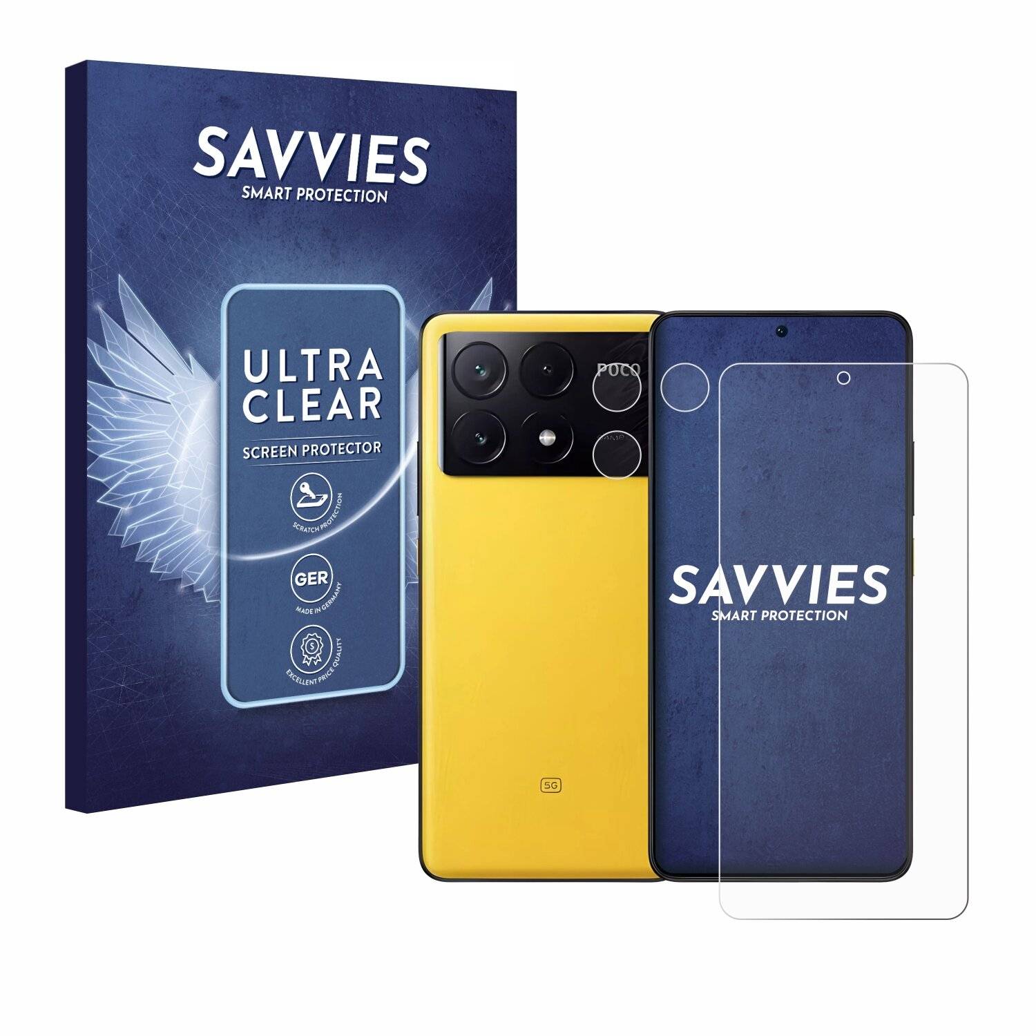 18x Savvies Displayschutz-Folie für Xiaomi Poco X6 Pro