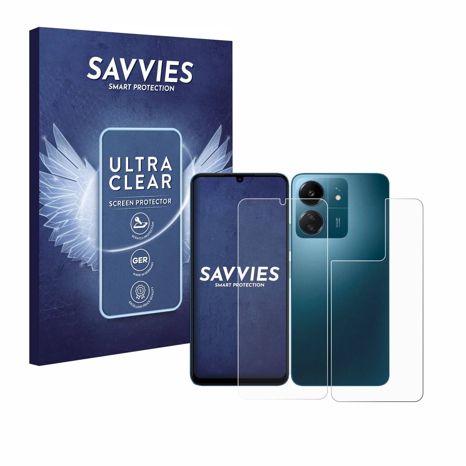 18x Savvies Displayschutz-Folie für Xiaomi Redmi 13C