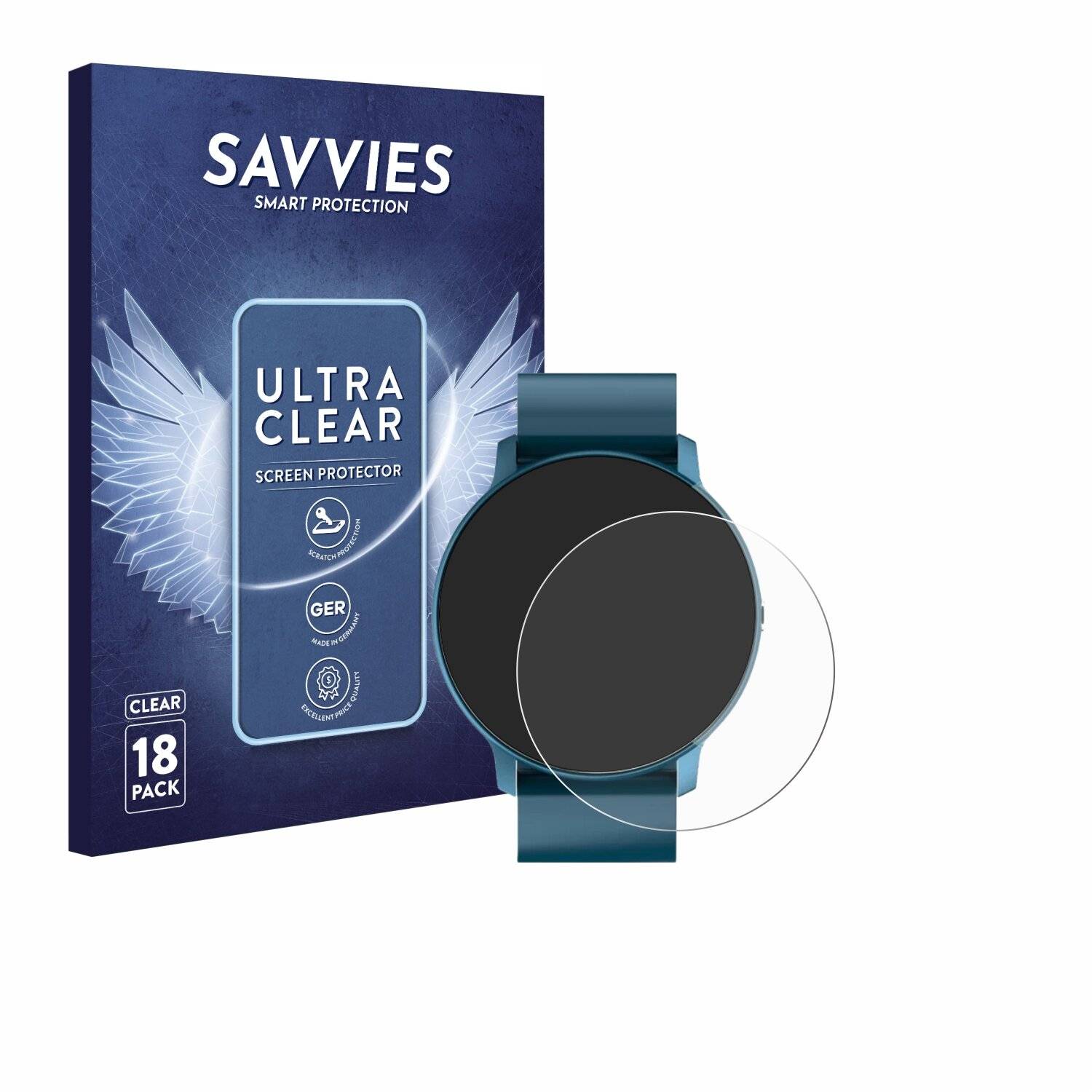 18x Savvies Displayschutz-Folie für ASUS ZenWatch Watch
