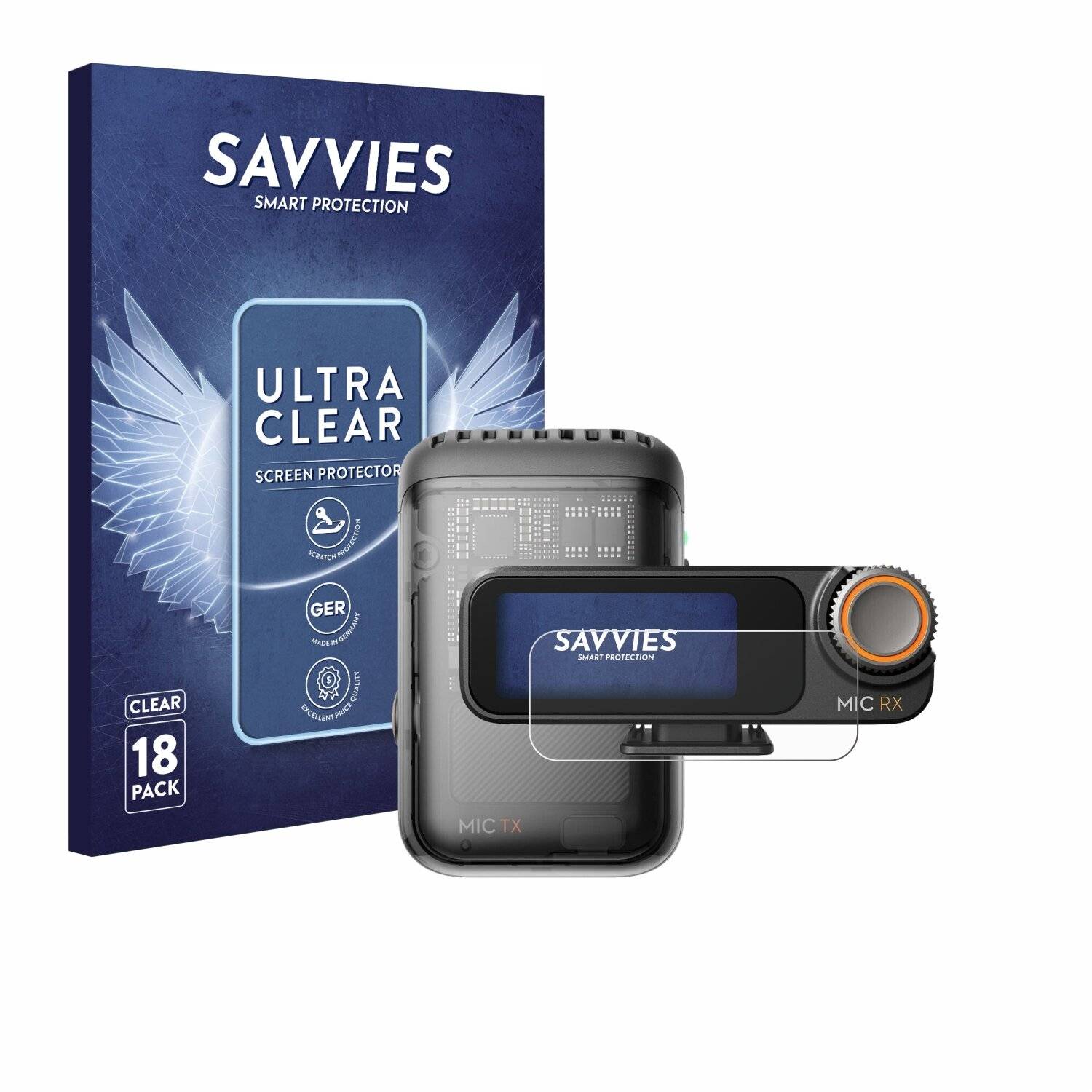 18x Savvies Displayschutz-Folie für DJI Mic 2