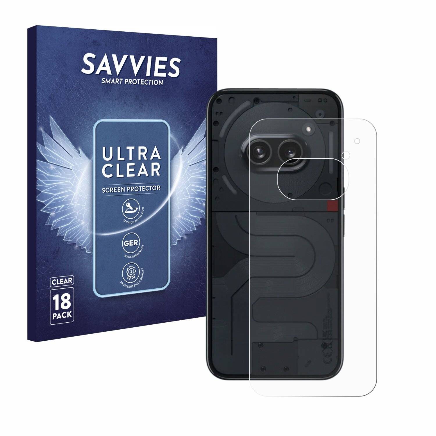 18x Savvies Displayschutz-Folie für Nothing Phone (2a)