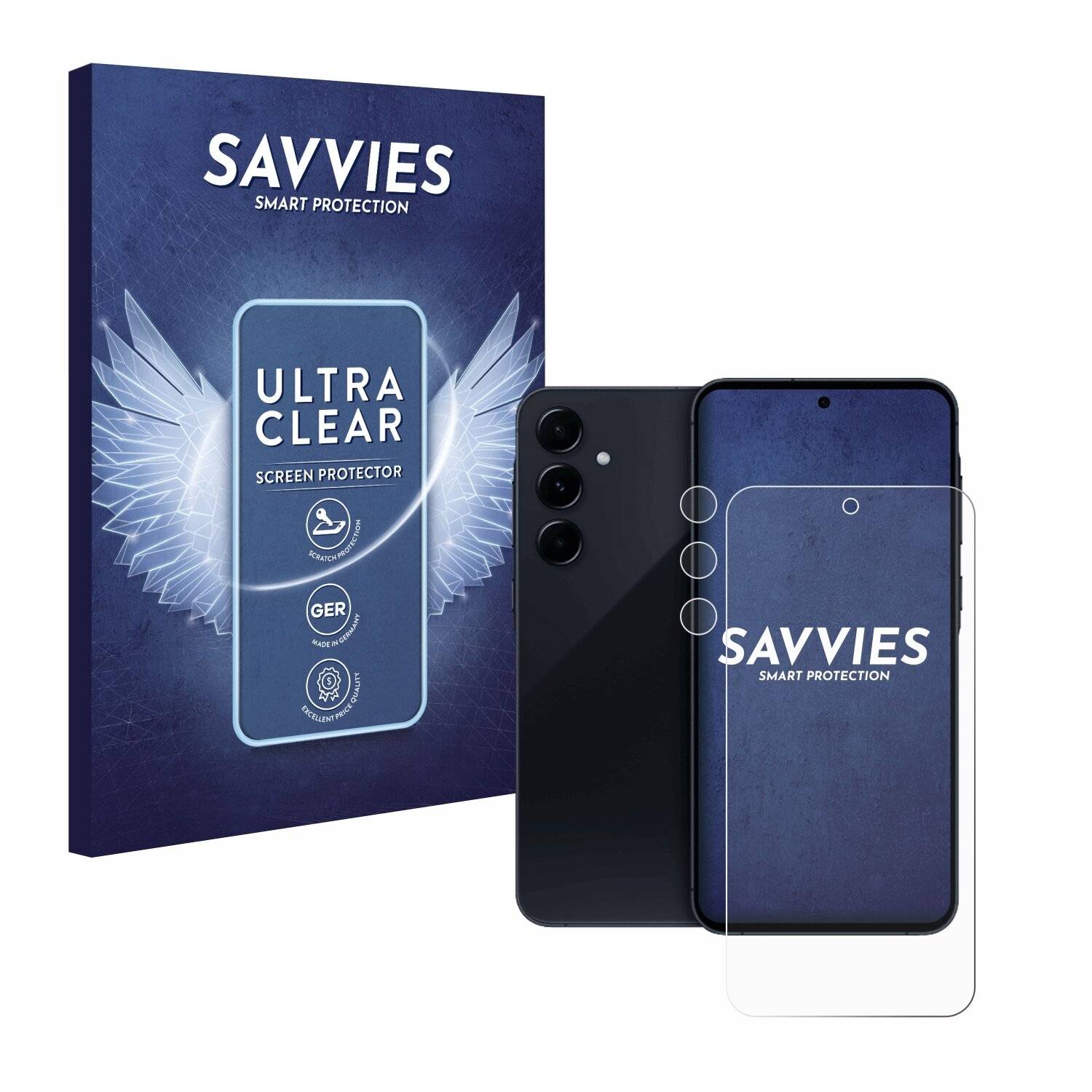 18x Savvies Displayschutz-Folie für Samsung Galaxy A55 5G